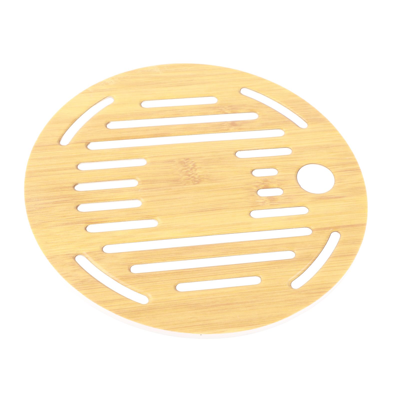 Bamboo Round Tea Tray Teapot Mat Serving Tray Drainage Water Storage Tea Set Home Supplies8in - Image 7