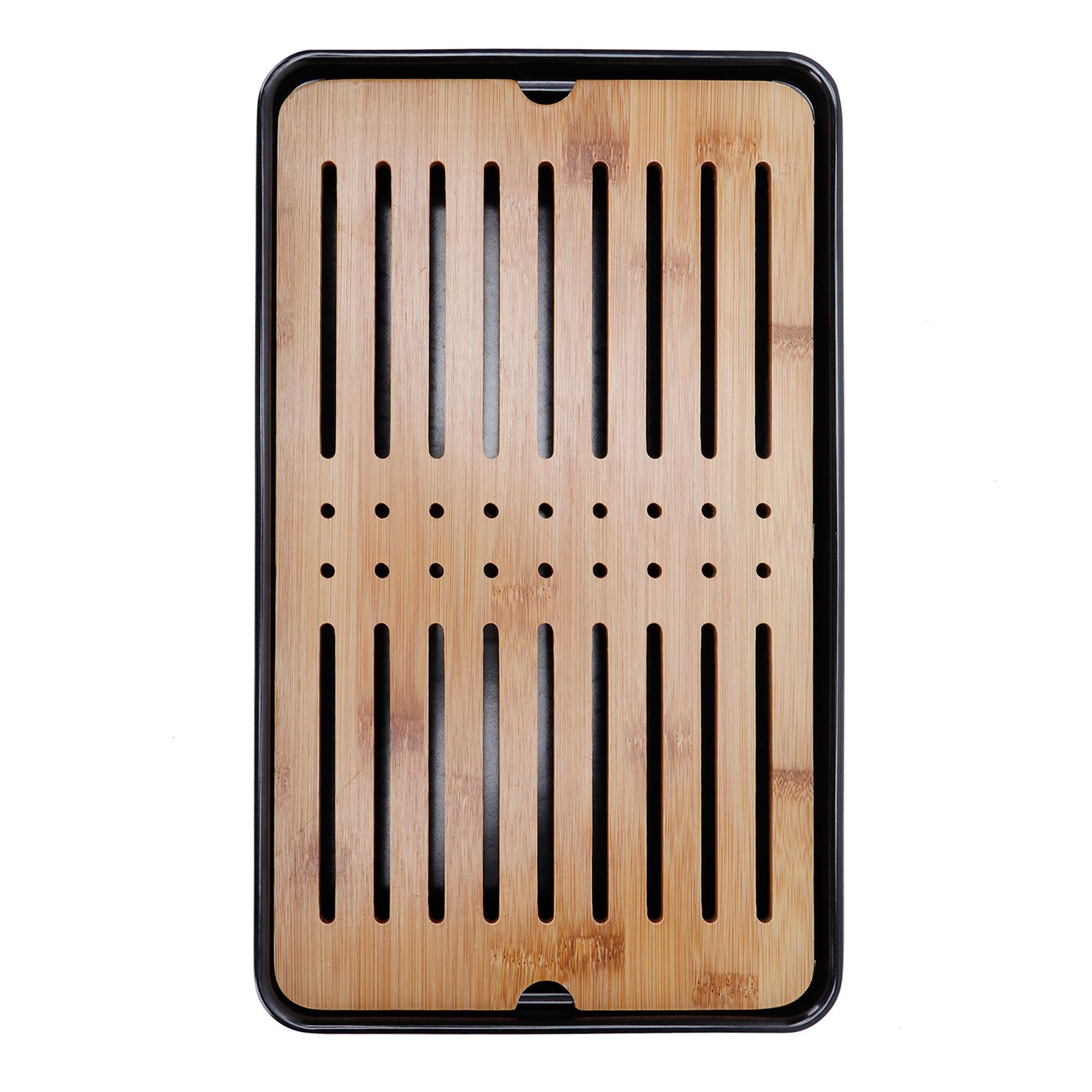 Rectangle Bamboo Tea Tray Teapot Mat Serving Tray Draining Board Tea Set Home Kitchen Use13in 1100ml - Image 8