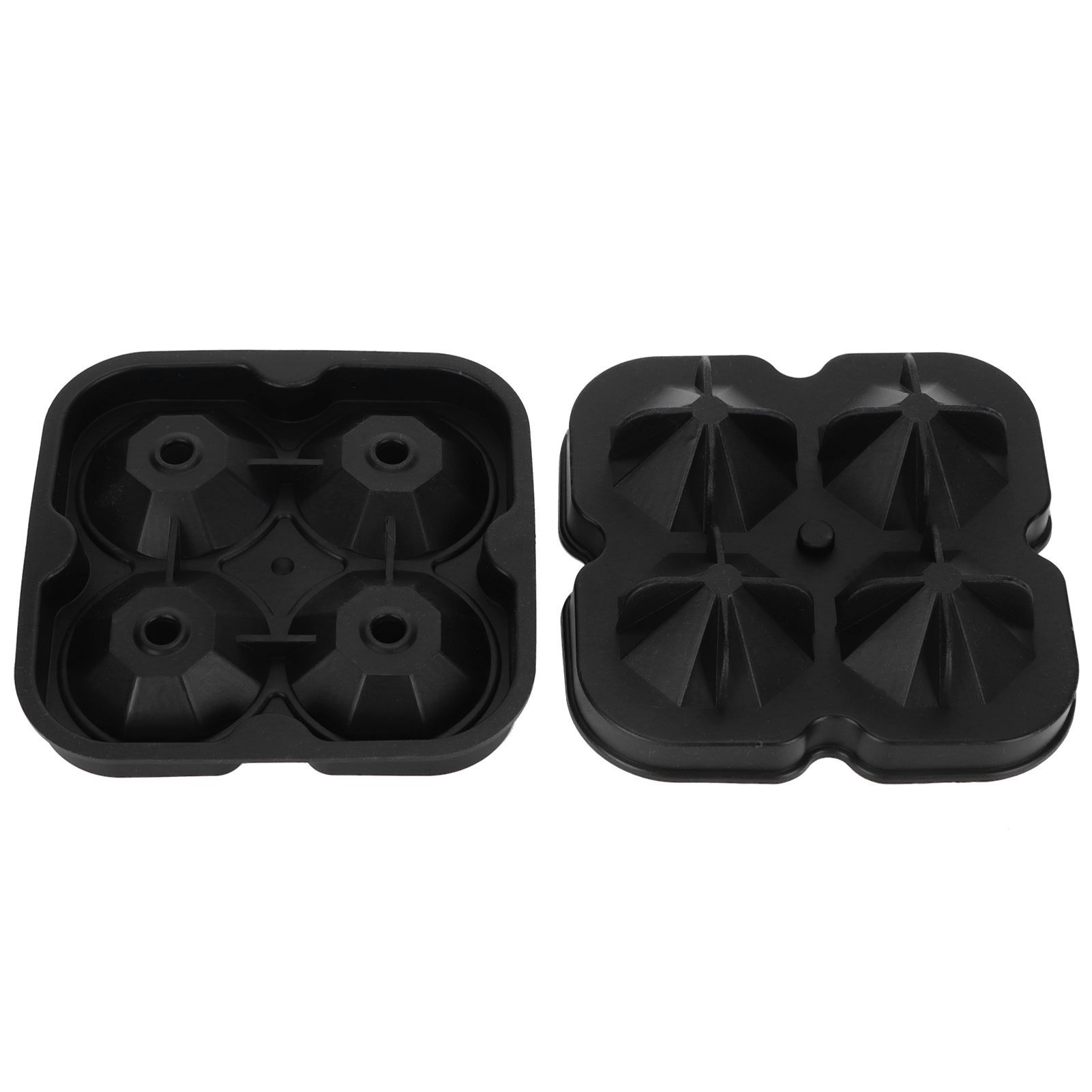 4Grid Ice Mold Reusable DiamondShape Ice Cubes Maker Tray Home Kitchen Supplies(Black ) - Image 6