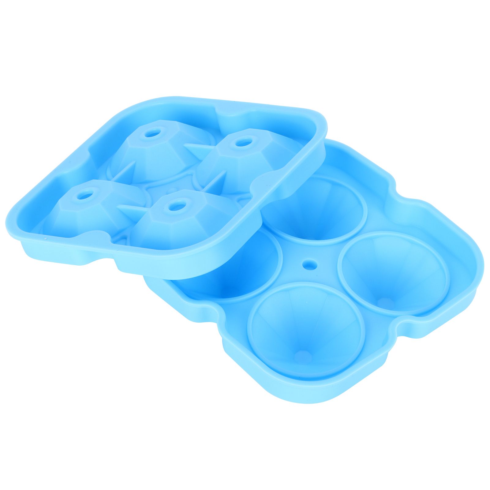 4Grid Ice Mold Reusable DiamondShape Ice Cubes Maker Tray Home Kitchen Supplies(Blue ) - Image 1