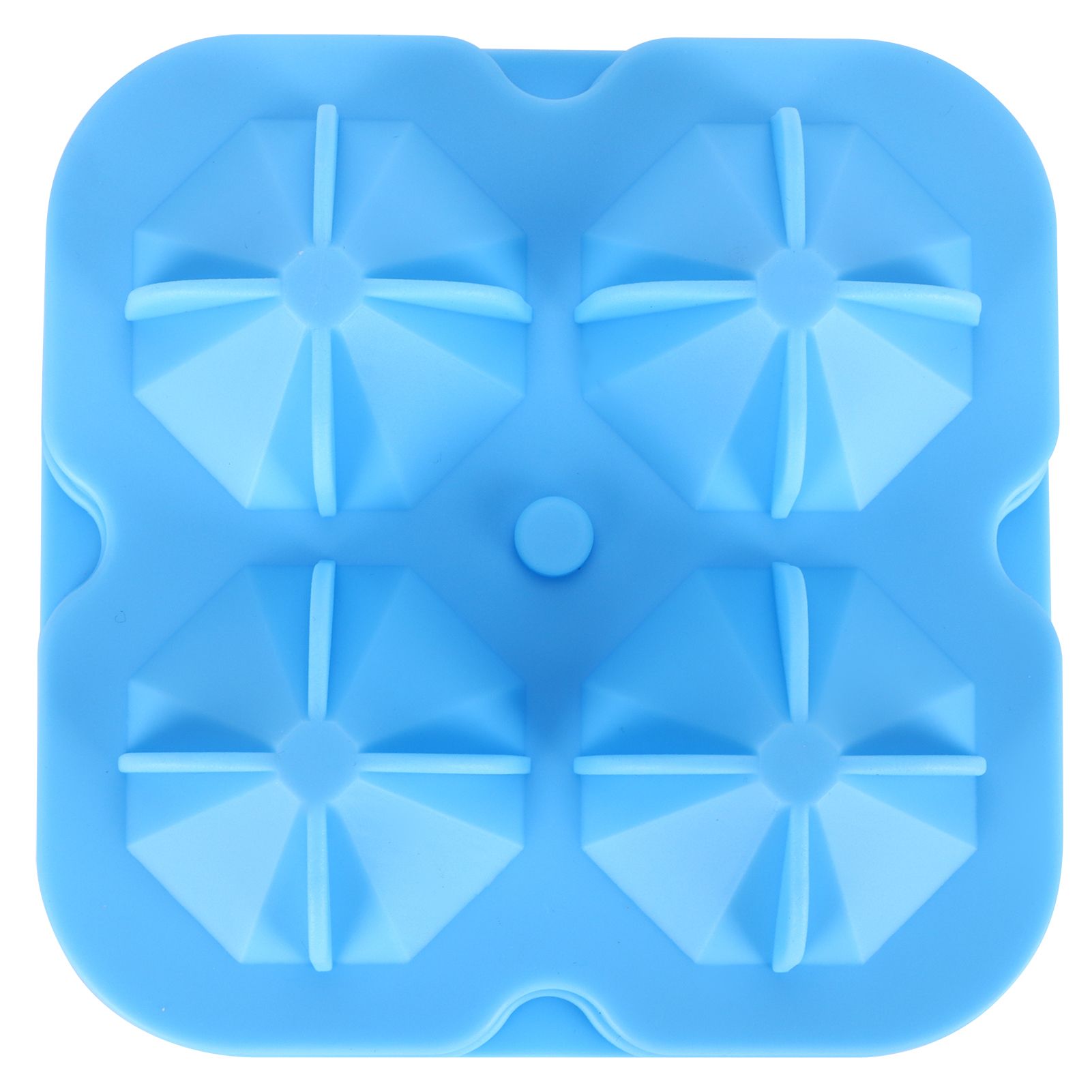 4Grid Ice Mold Reusable DiamondShape Ice Cubes Maker Tray Home Kitchen Supplies(Blue ) - Image 8