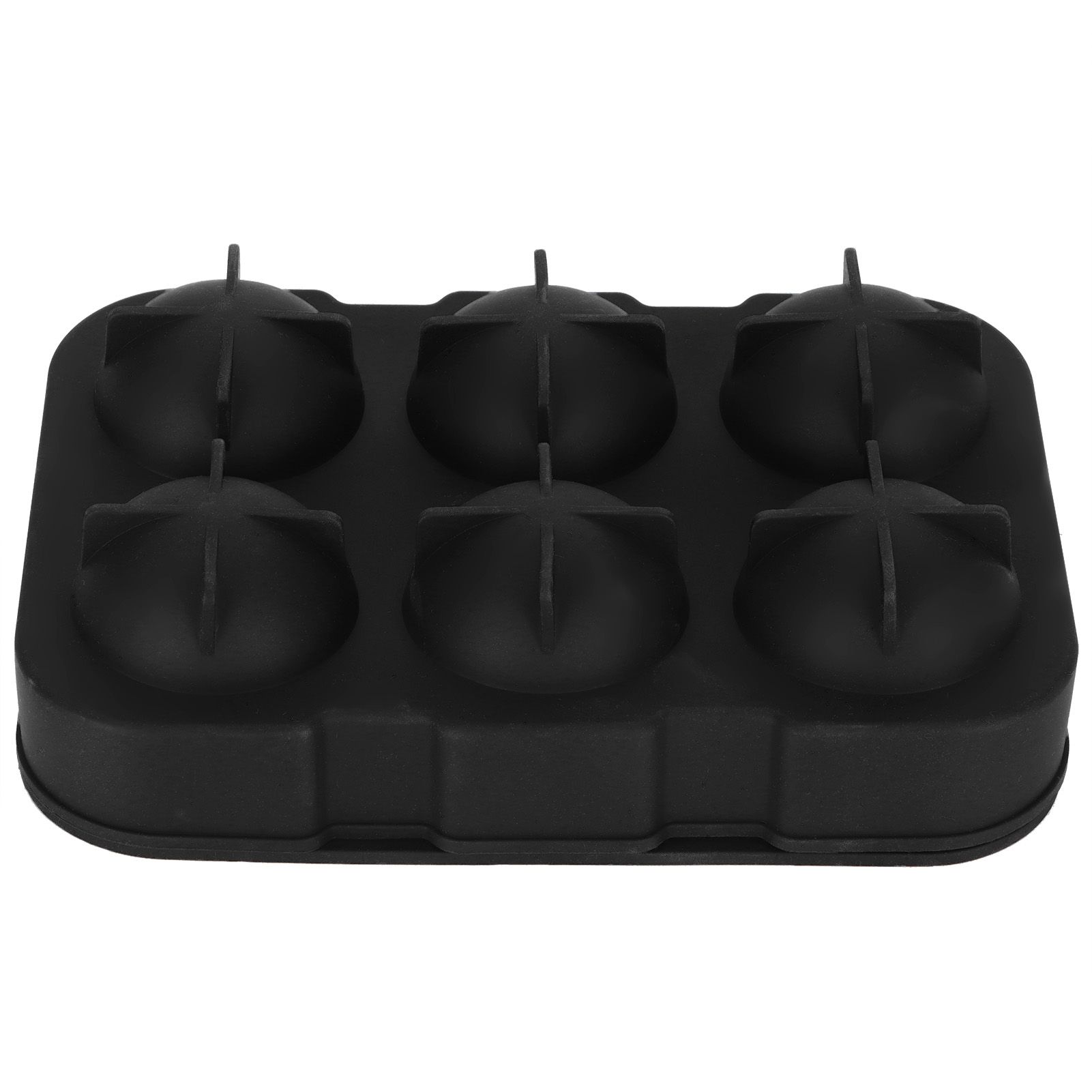 6-Grid Ice Ball Maker Black Reusable Ice Ball Mold for Beer Cocktail Wine Beverage - Image 1