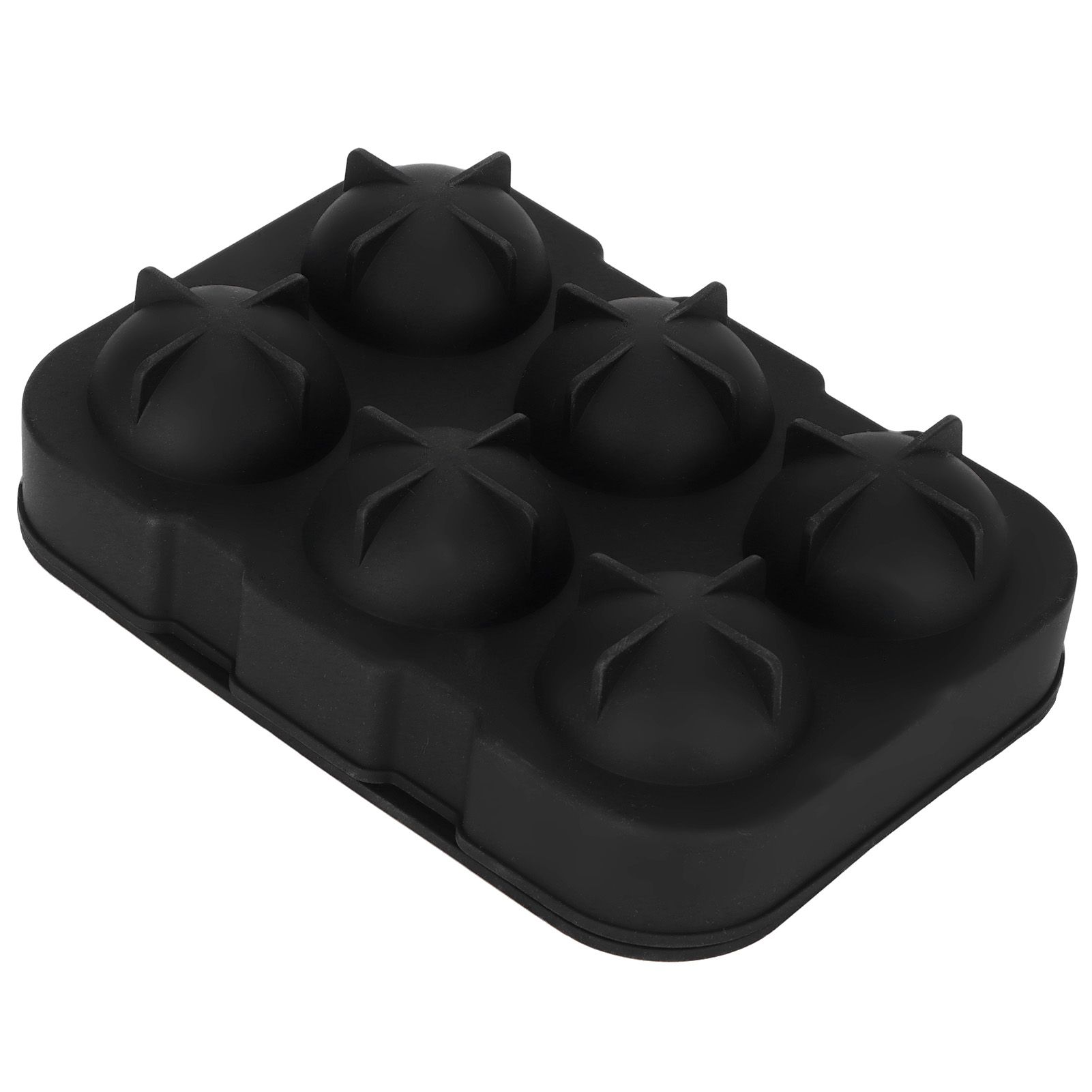 6-Grid Ice Ball Maker Black Reusable Ice Ball Mold for Beer Cocktail Wine Beverage - Image 2