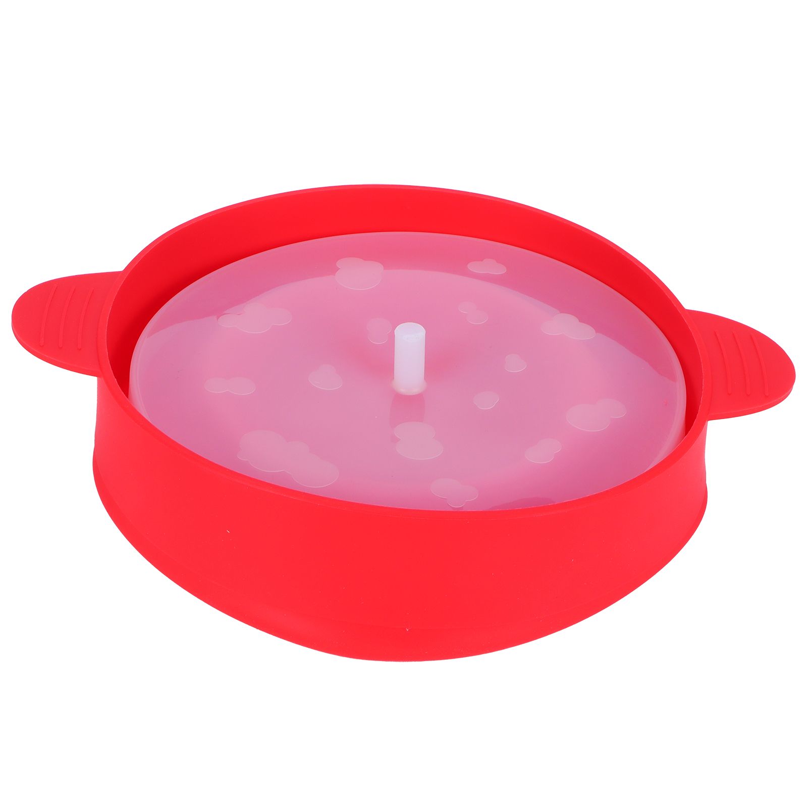 Popcorn Bucket Folding Silicone DIY Popcorn Maker Bowl with Lid Kitchen Accessory(With HandleRed ) - Image 2