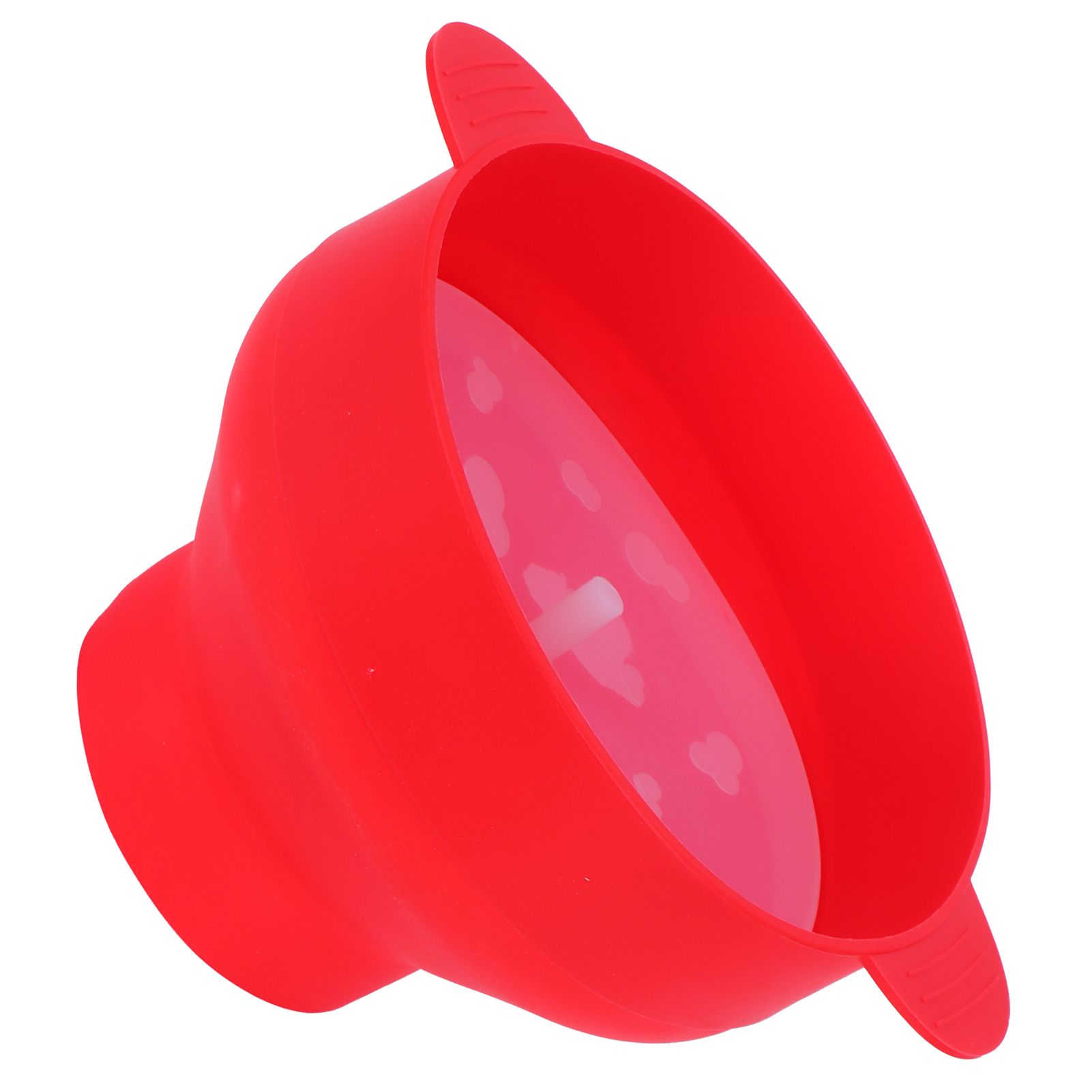 Popcorn Bucket Folding Silicone DIY Popcorn Maker Bowl with Lid Kitchen Accessory(With HandleRed ) - Image 3
