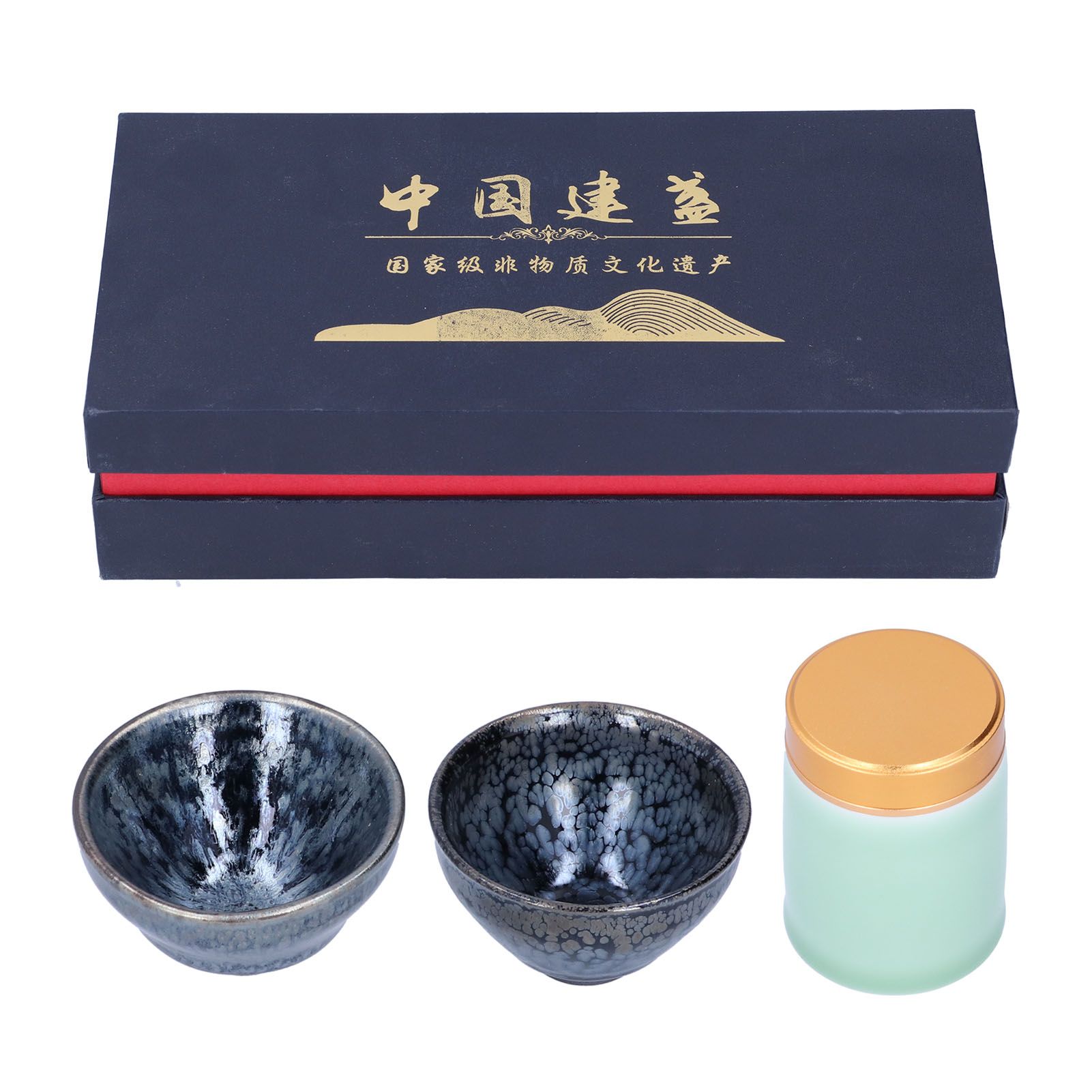 Kung Fu Tea Set Ceramic Tea Canister and Tea Cup for Gift Teaware Home Decoration - Image 1