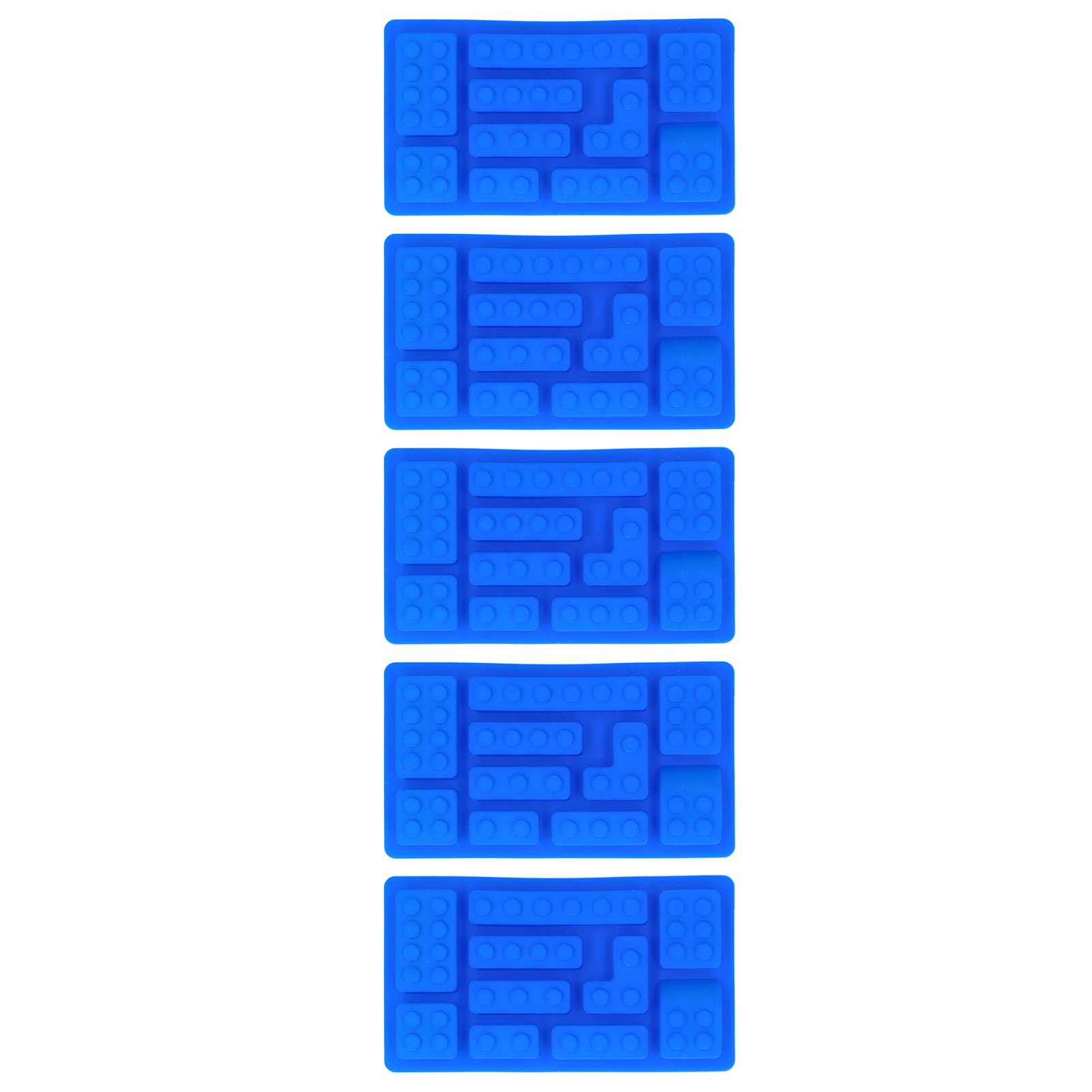 5Pcs Blue Silicone Ice Tray Mold Block Shape Chocolate Cake DIY Baking Mold for Bakery Home - Image 1