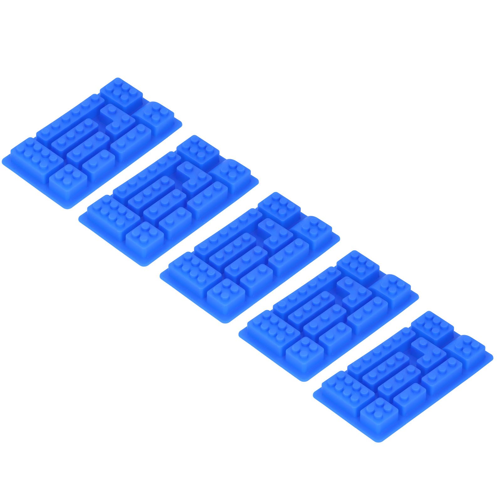 5Pcs Blue Silicone Ice Tray Mold Block Shape Chocolate Cake DIY Baking Mold for Bakery Home - Image 2