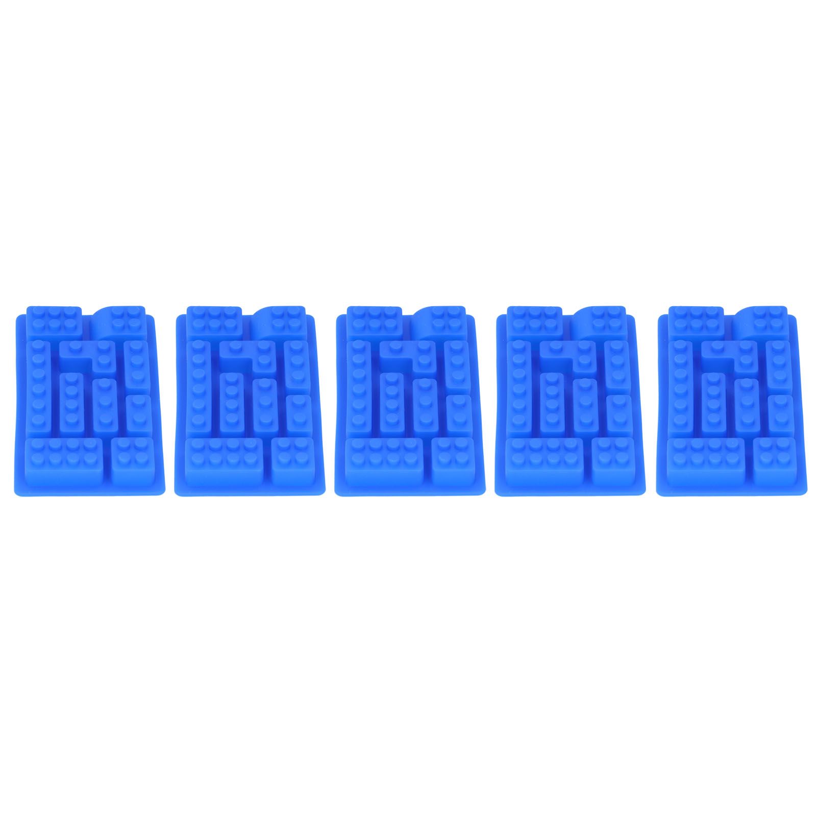 5Pcs Blue Silicone Ice Tray Mold Block Shape Chocolate Cake DIY Baking Mold for Bakery Home - Image 3