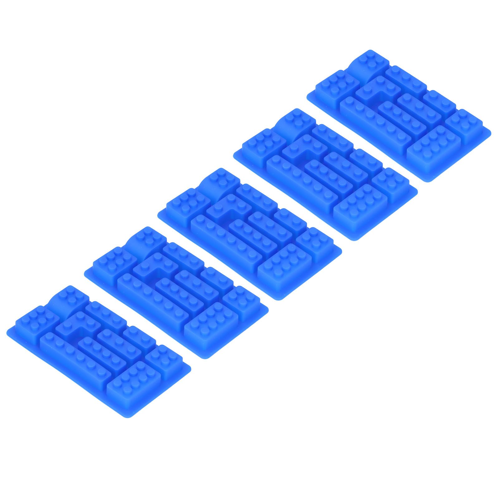 5Pcs Blue Silicone Ice Tray Mold Block Shape Chocolate Cake DIY Baking Mold for Bakery Home - Image 4