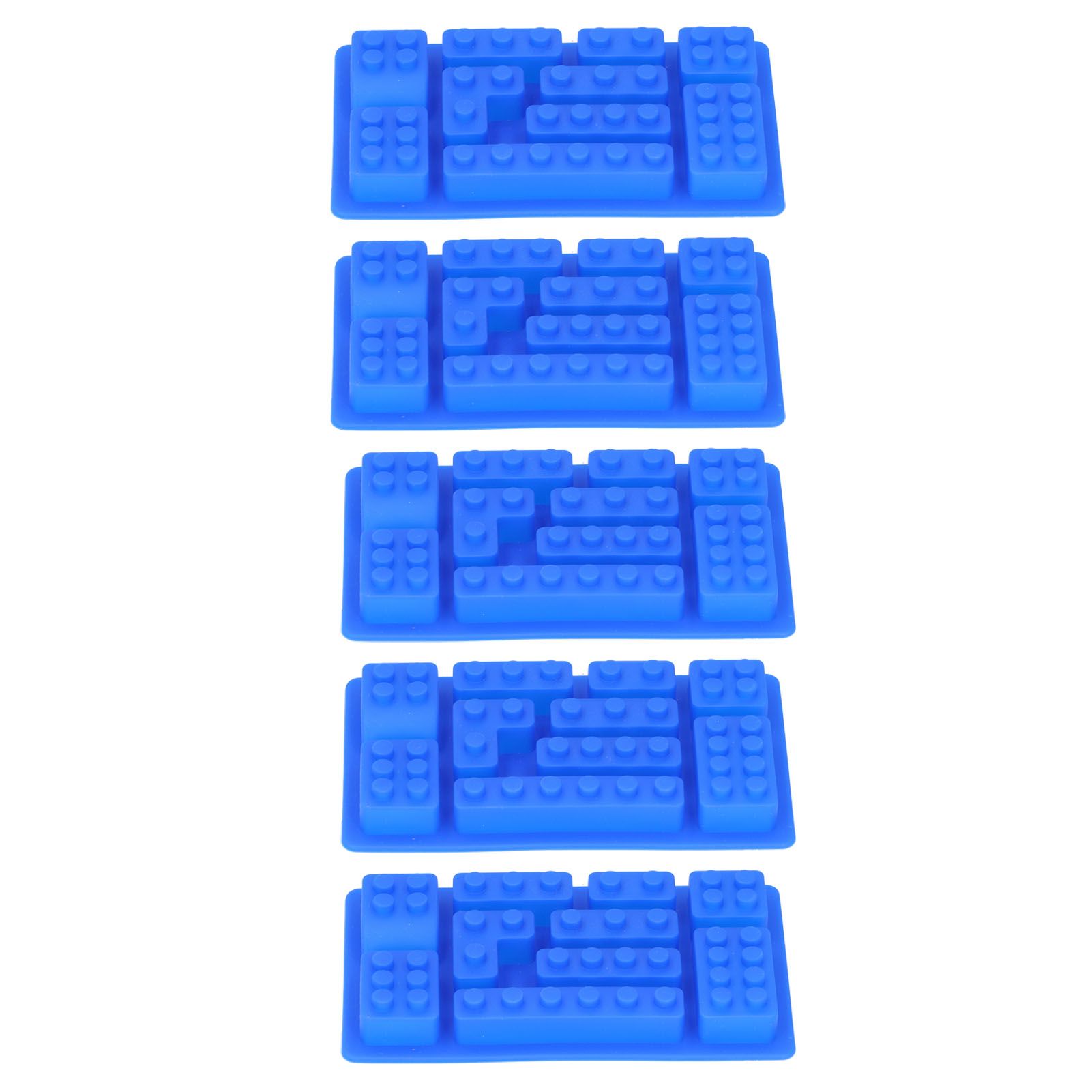 5Pcs Blue Silicone Ice Tray Mold Block Shape Chocolate Cake DIY Baking Mold for Bakery Home - Image 5