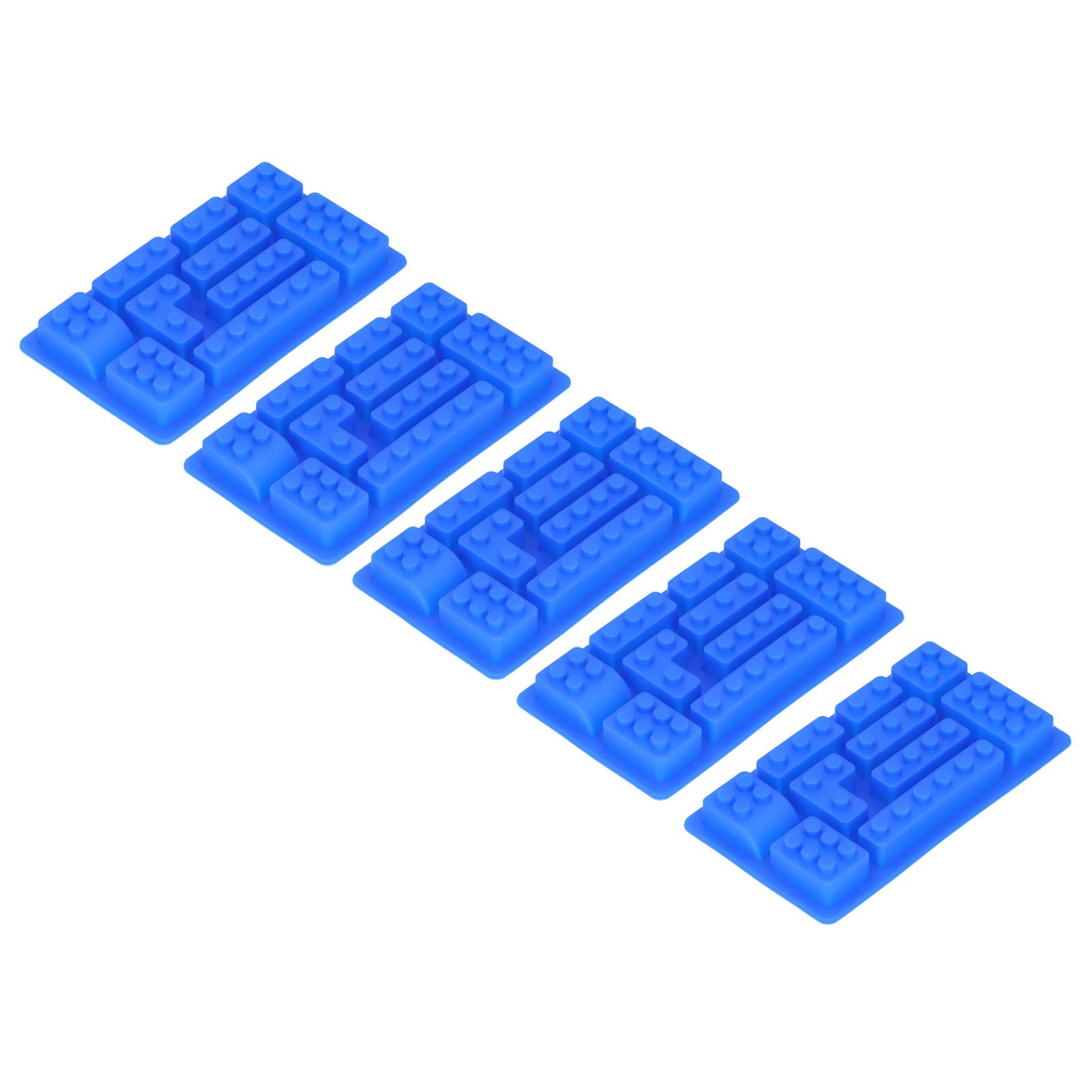 5Pcs Blue Silicone Ice Tray Mold Block Shape Chocolate Cake DIY Baking Mold for Bakery Home - Image 6