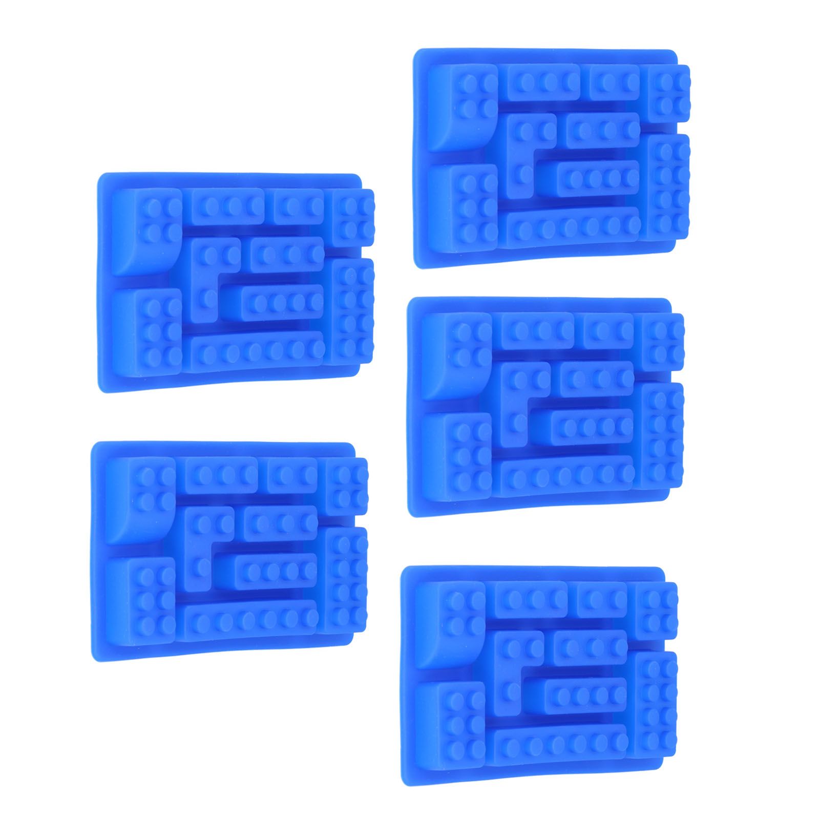 5Pcs Blue Silicone Ice Tray Mold Block Shape Chocolate Cake DIY Baking Mold for Bakery Home - Image 7