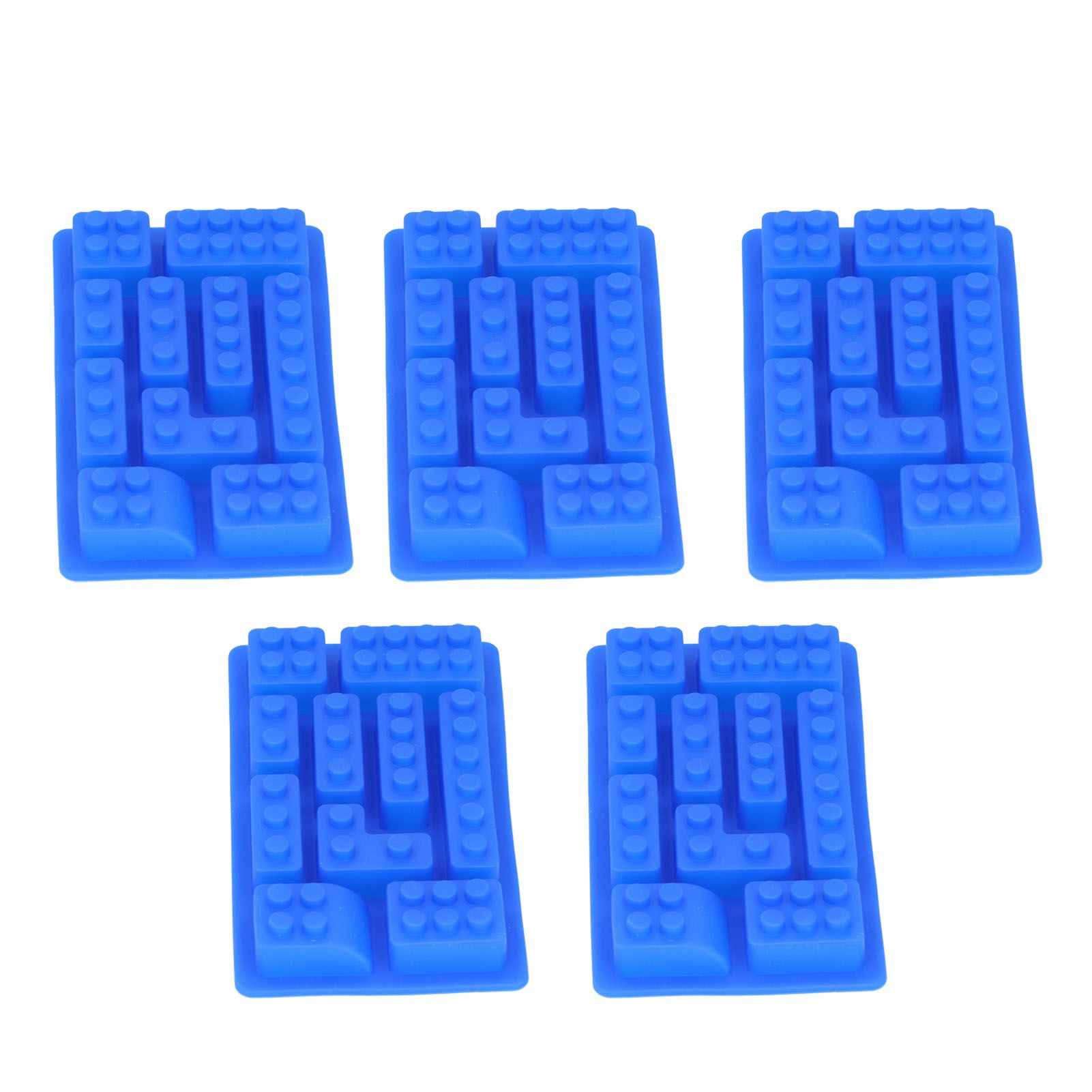 5Pcs Blue Silicone Ice Tray Mold Block Shape Chocolate Cake DIY Baking Mold for Bakery Home - Image 8