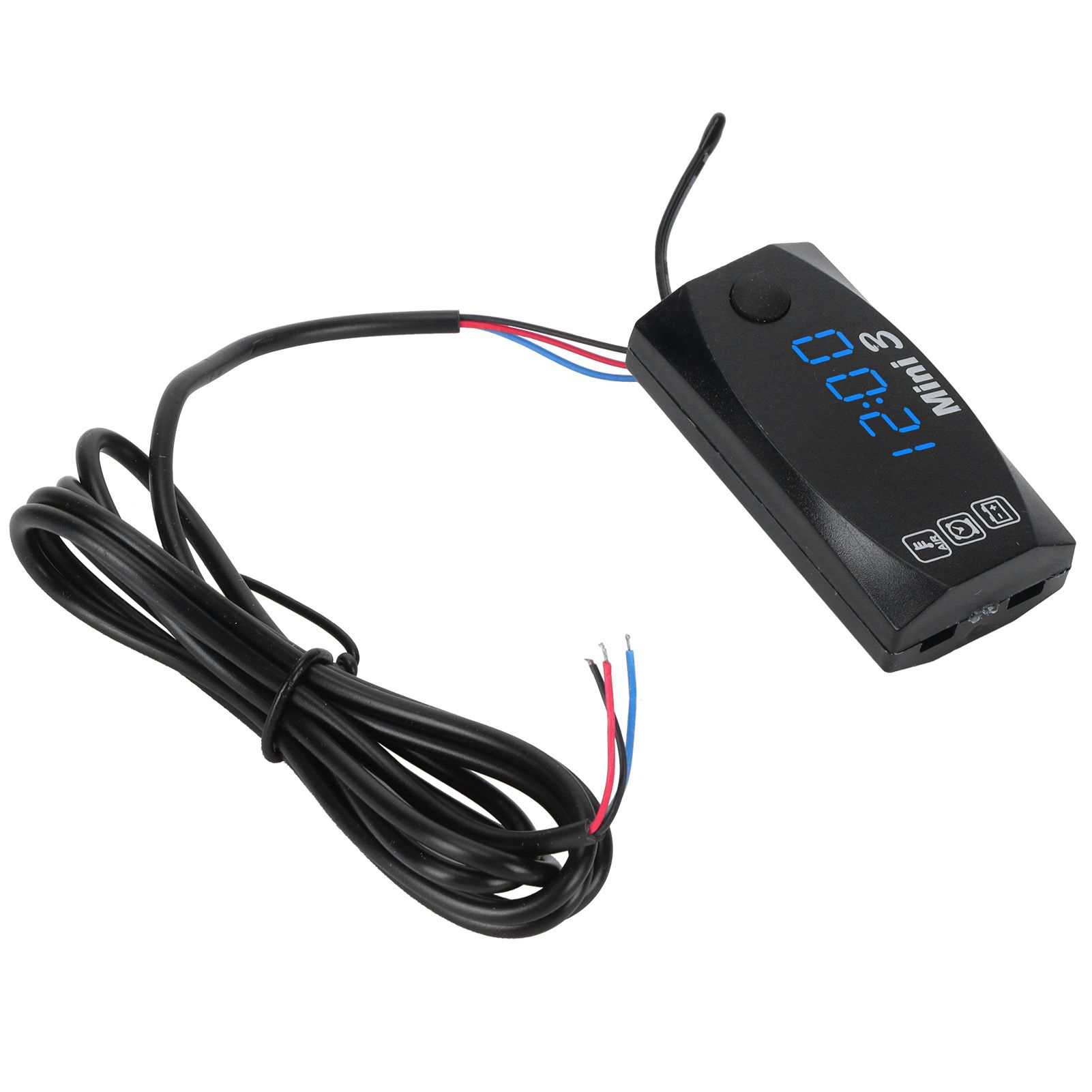 3 in 1 Waterproof LED Electronic Meter Motorcycle Digital Time Clock Thermometer VoltmeterBlue Light - Image 4