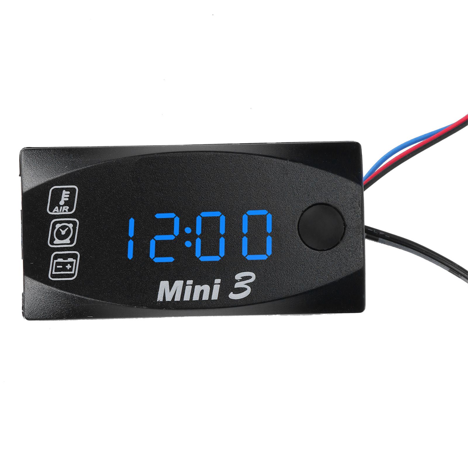3 in 1 Waterproof LED Electronic Meter Motorcycle Digital Time Clock Thermometer VoltmeterBlue Light - Image 7