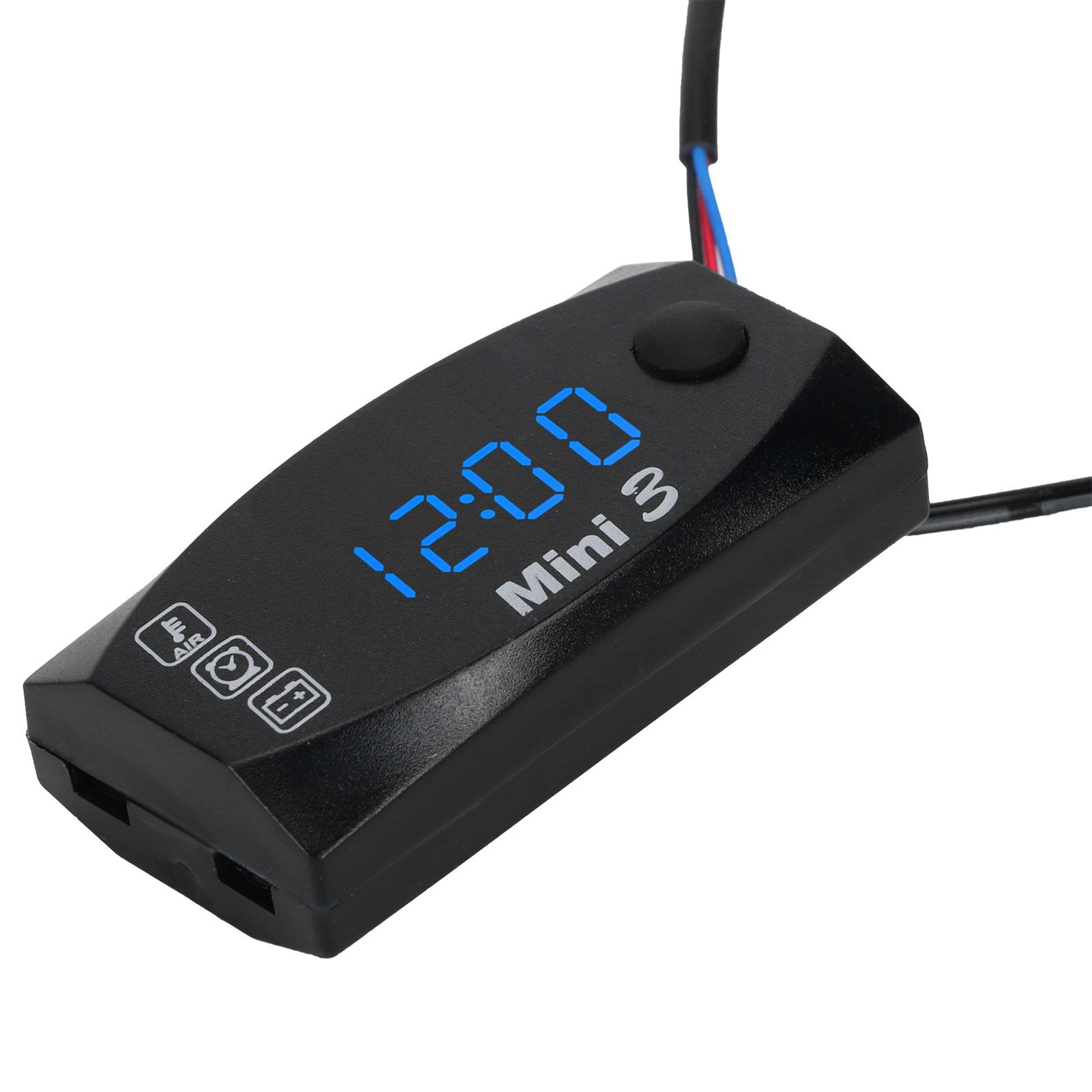 3 in 1 Waterproof LED Electronic Meter Motorcycle Digital Time Clock Thermometer VoltmeterBlue Light - Image 8