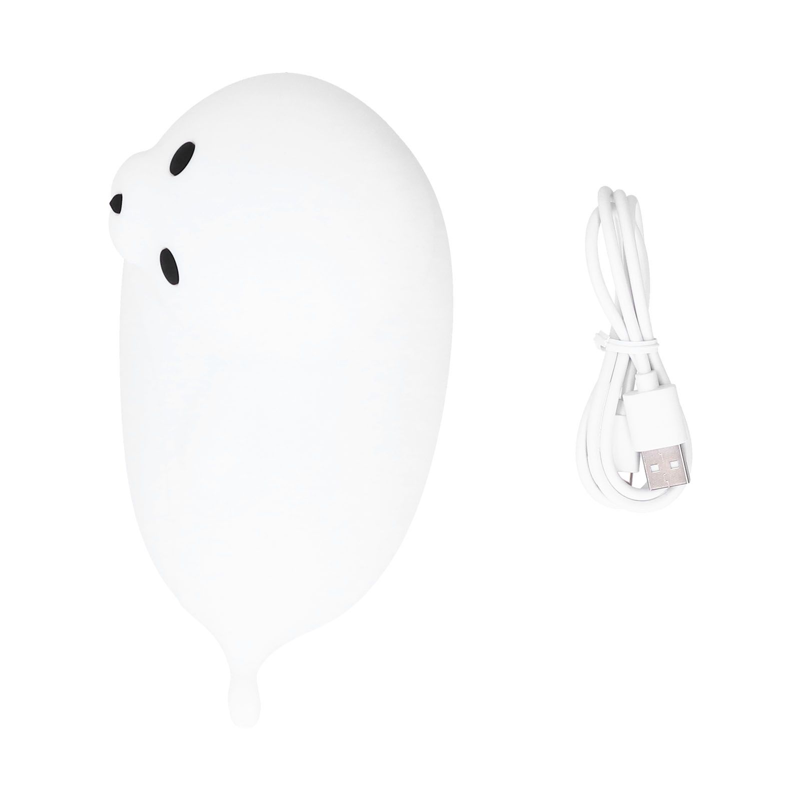 Silicone Bedside Lamp 1.3W Innovative USB Night Light with Colorful Lighting White - Image 1