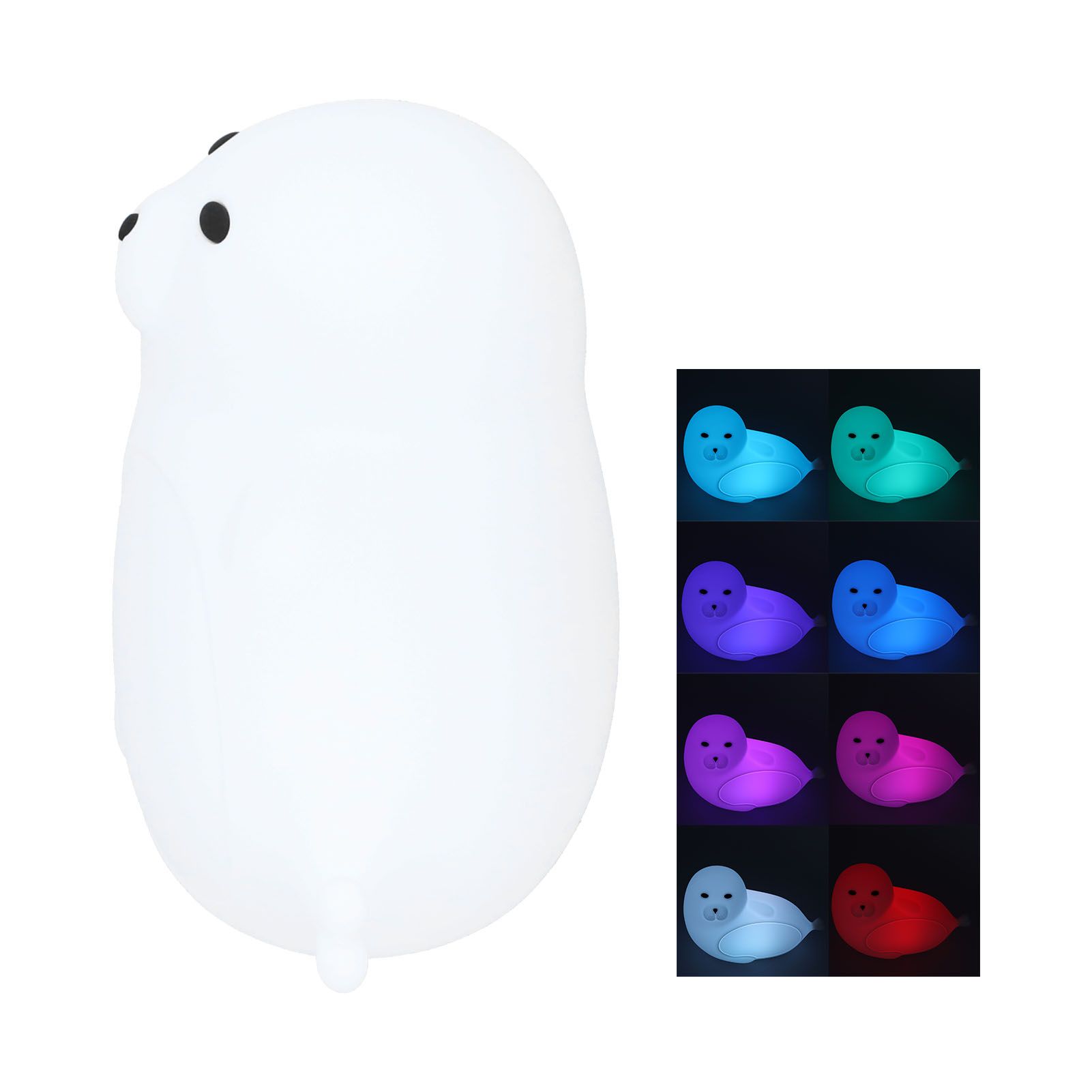 Silicone Bedside Lamp 1.3W Innovative USB Night Light with Colorful Lighting White - Image 4