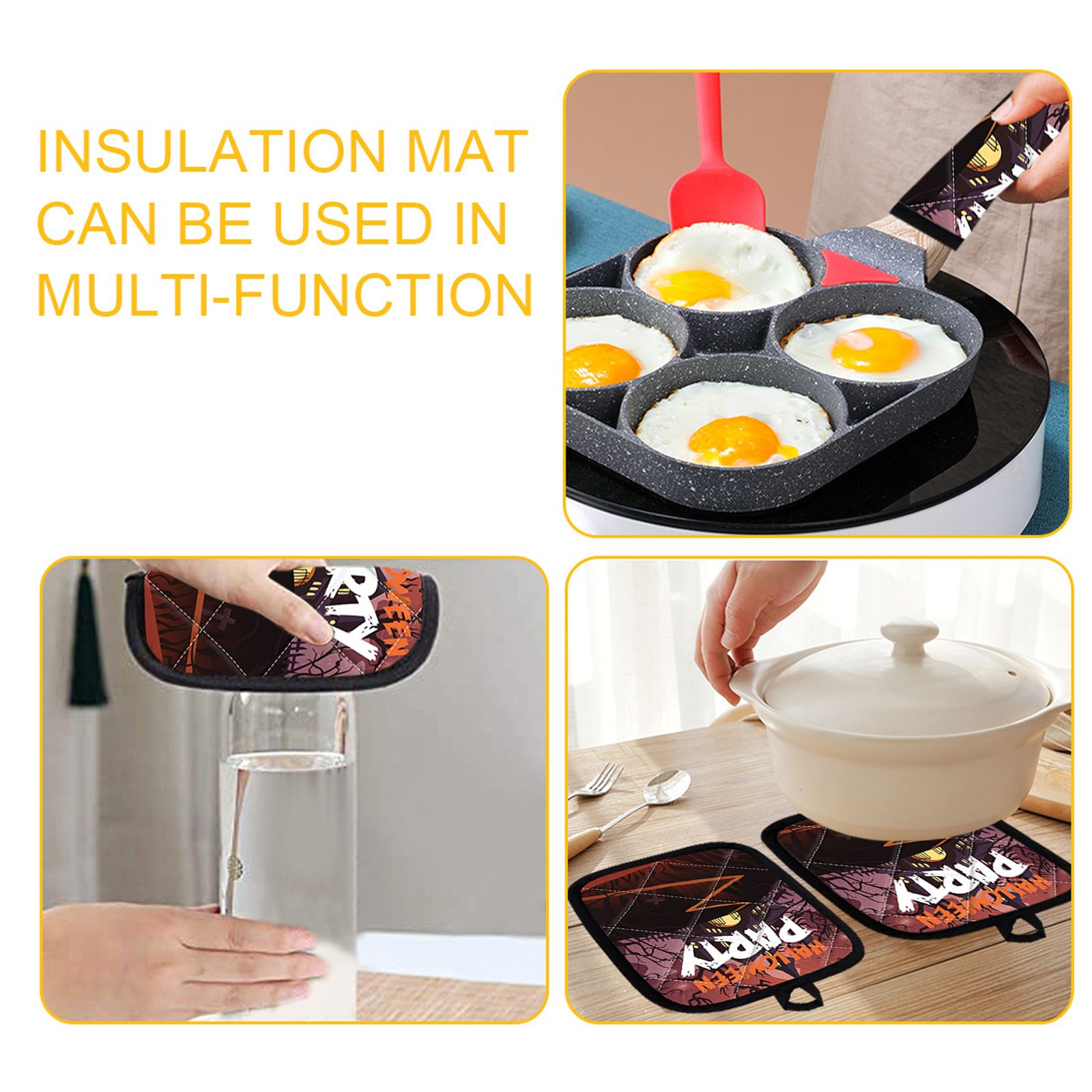 Halloween Baking Insulation Gloves Oven Microwave Oven Gloves Mat Set - Image 2