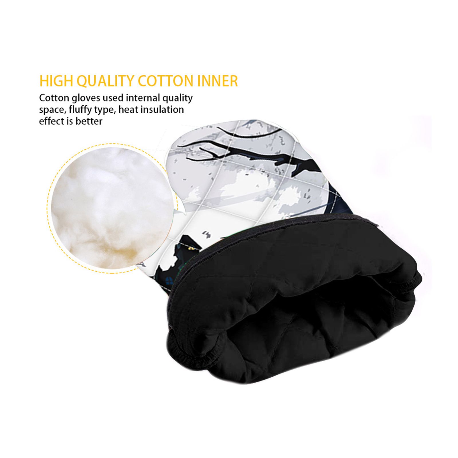 Halloween Baking Insulation Gloves Oven Microwave Oven Gloves Mat Set - Image 4