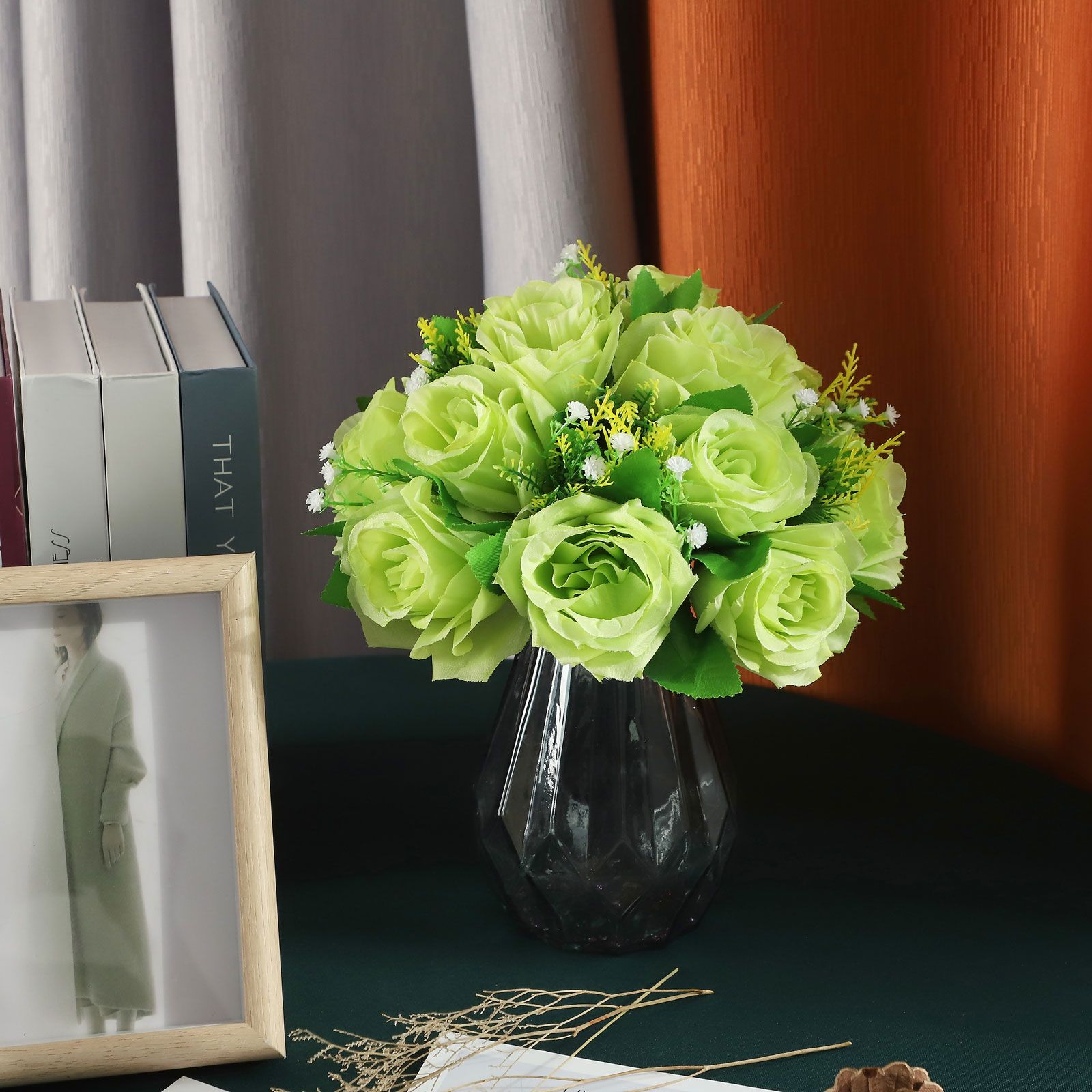 Flower Balls Bouquet Silk Cloth Simulation Bouquet Prop for Car Auditorium Hall Decoration Green - Image 4