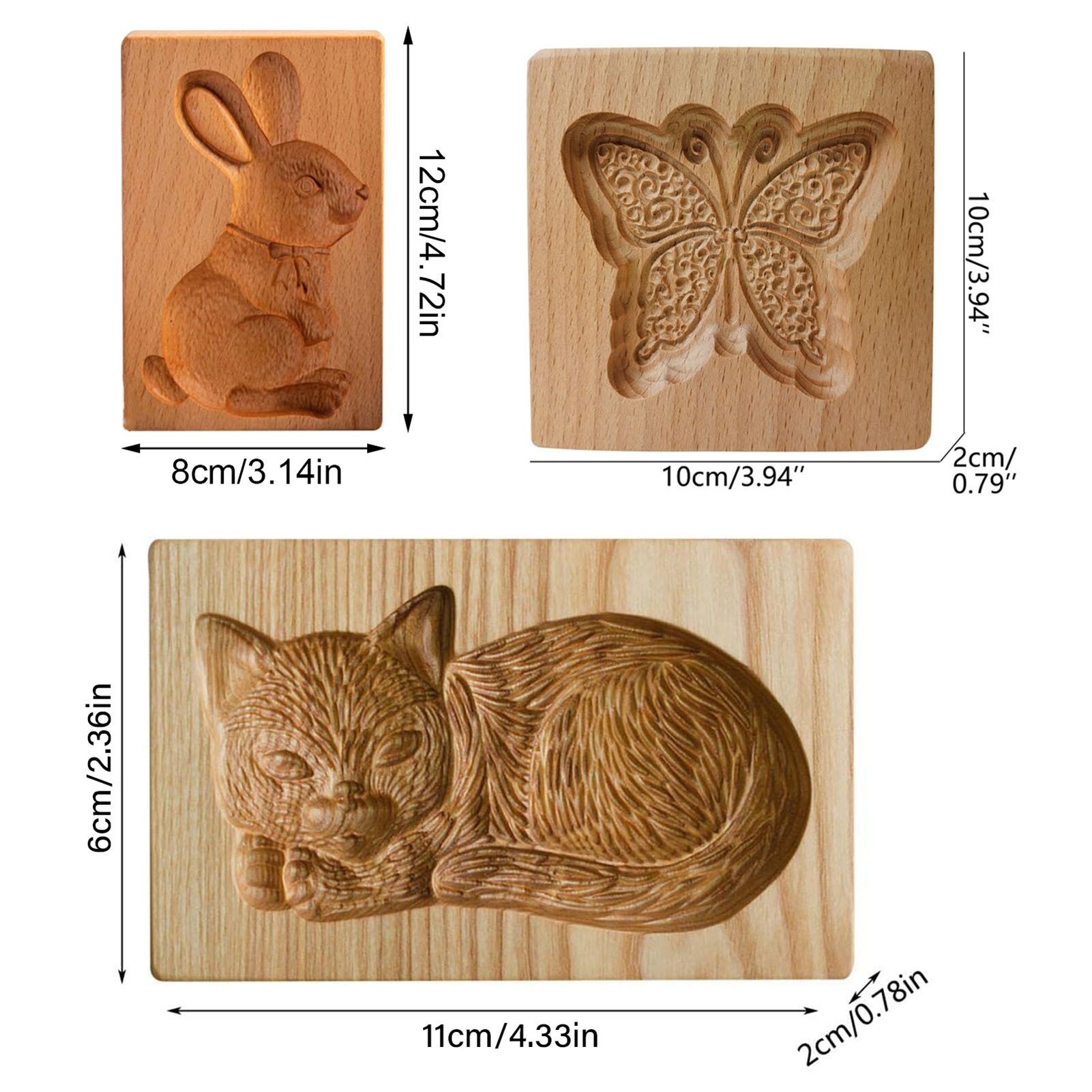 Cookie Embossing Molds Wooden Cookie Molds Biscuit Press Stamp Mold Baking Tools - Image 3