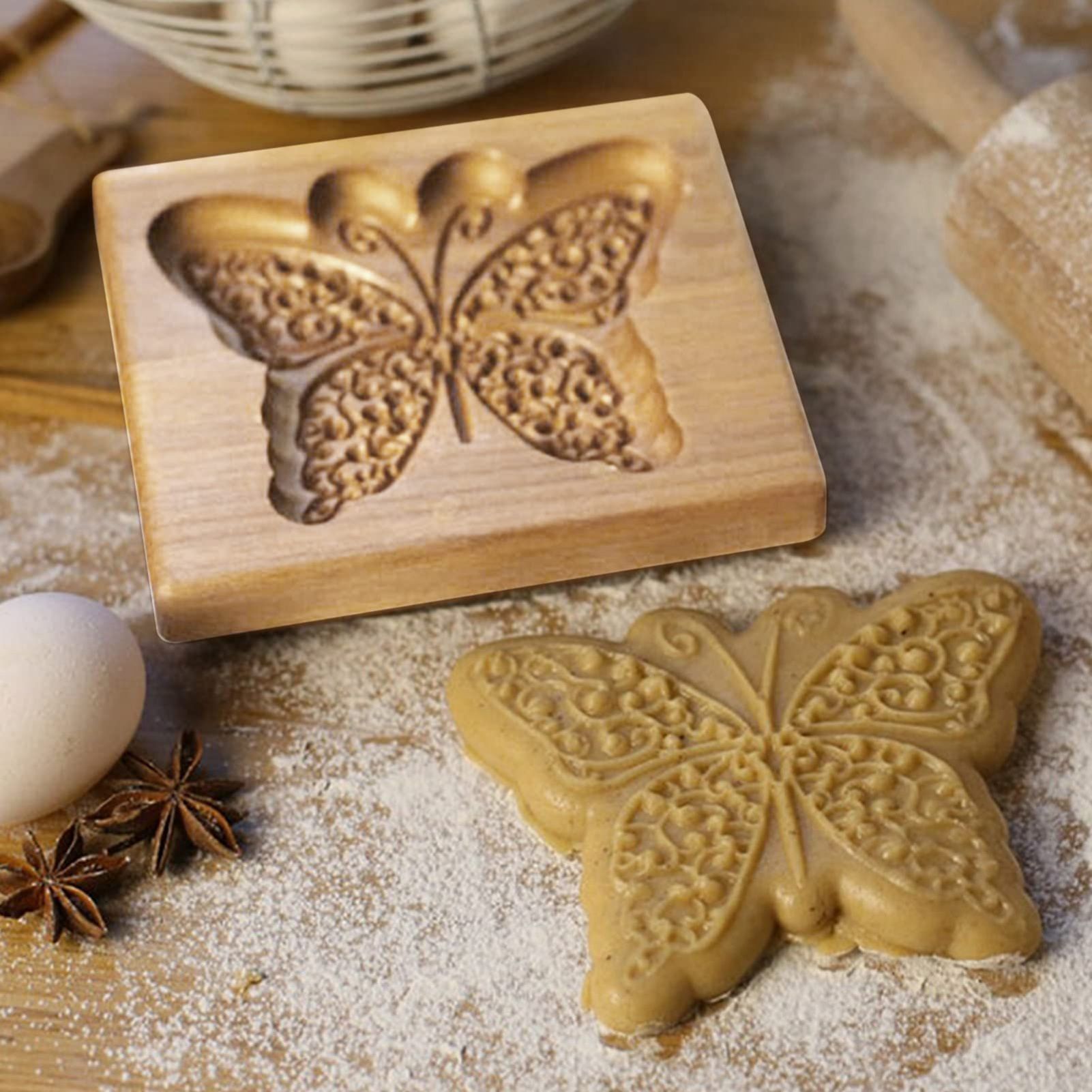 Cookie Embossing Molds Wooden Cookie Molds Biscuit Press Stamp Mold Baking Tools - Image 7