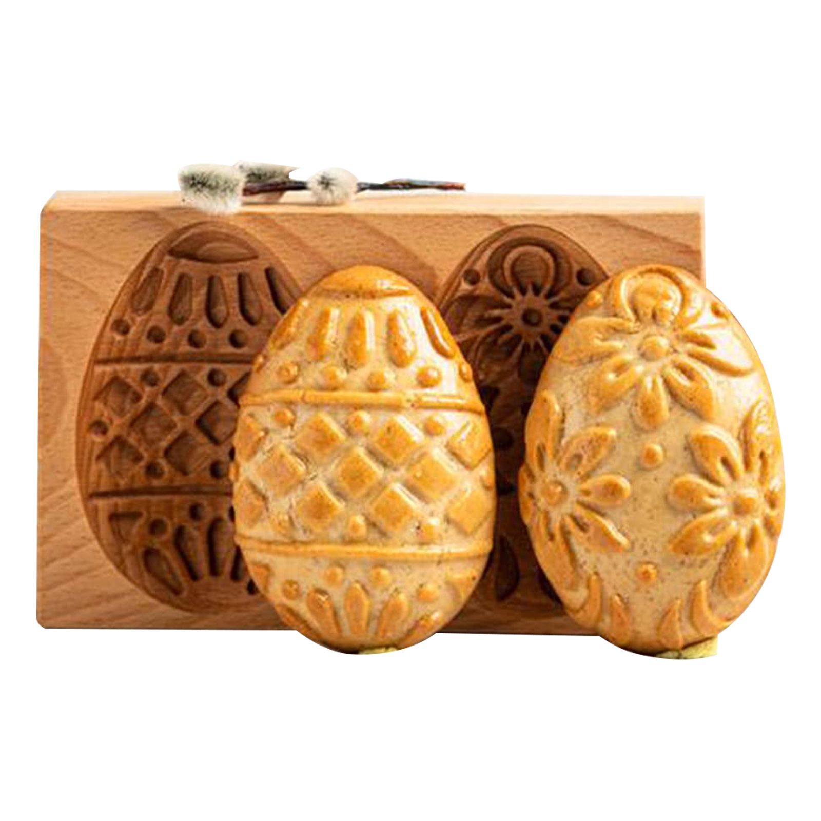Wooden Cookie Cutter Baking Mold Carved Biscuit Cutter Embossing Mold Cookie Presses Stamps Gingerbread Cookie Mold for Cookies DIY Handmade Biscuits - Image 1