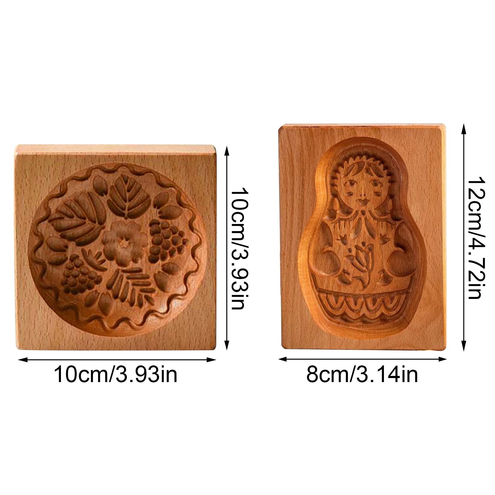 Wooden Cookie Cutter Baking Mold Carved Biscuit Cutter Embossing Mold Cookie Presses Stamps Gingerbread Cookie Mold for Cookies DIY Handmade Biscuits - Image 2