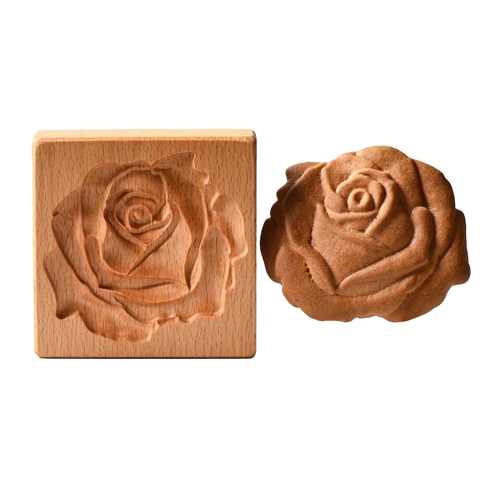 Wooden Cookie Cutter Baking Mold Carved Biscuit Cutter Embossing Mold Cookie Presses Stamps Gingerbread Cookie Mold for Cookies DIY Handmade Biscuits - Image 5