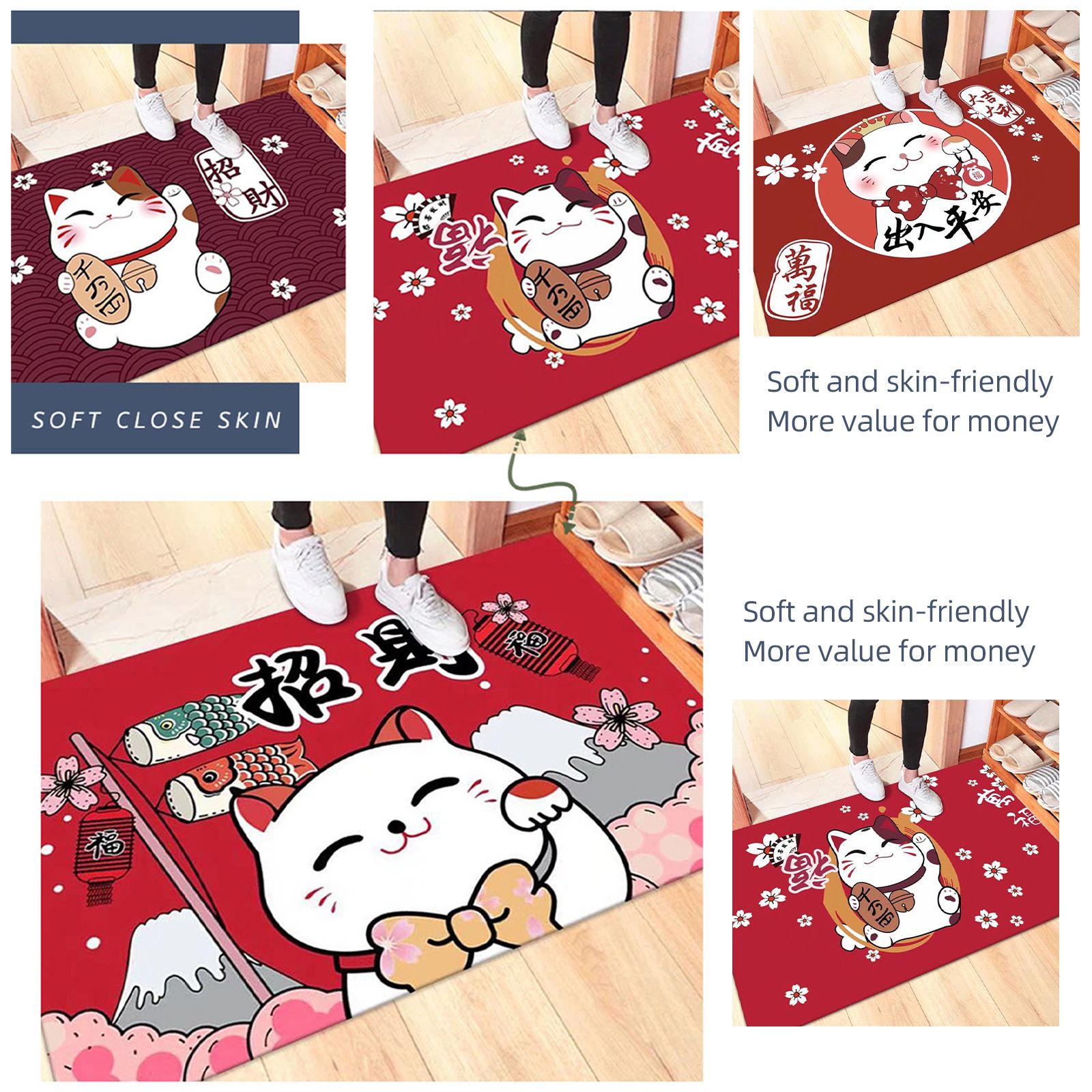 Kitchen Mat Floor Mat Rug Doormat 60x90cm Home Decoration Cat Pattern for Office Hotel - Image 3