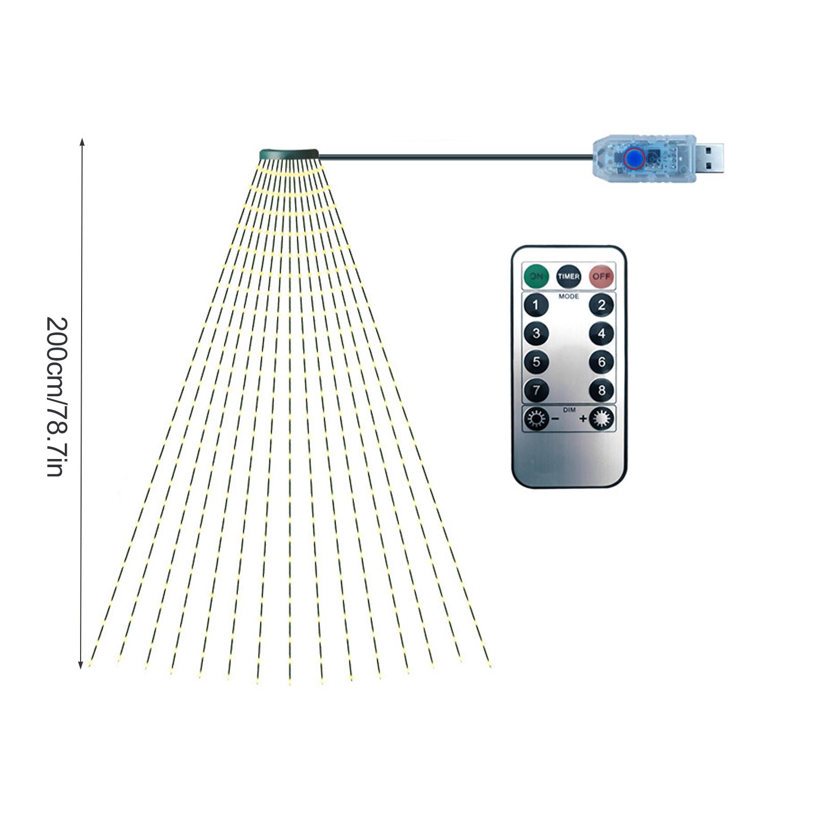 Christmas Tree Decorative Lights String Garden Layout Waterfall Lights Party Camping Atmosphere Lights LED Water Lights - Image 4