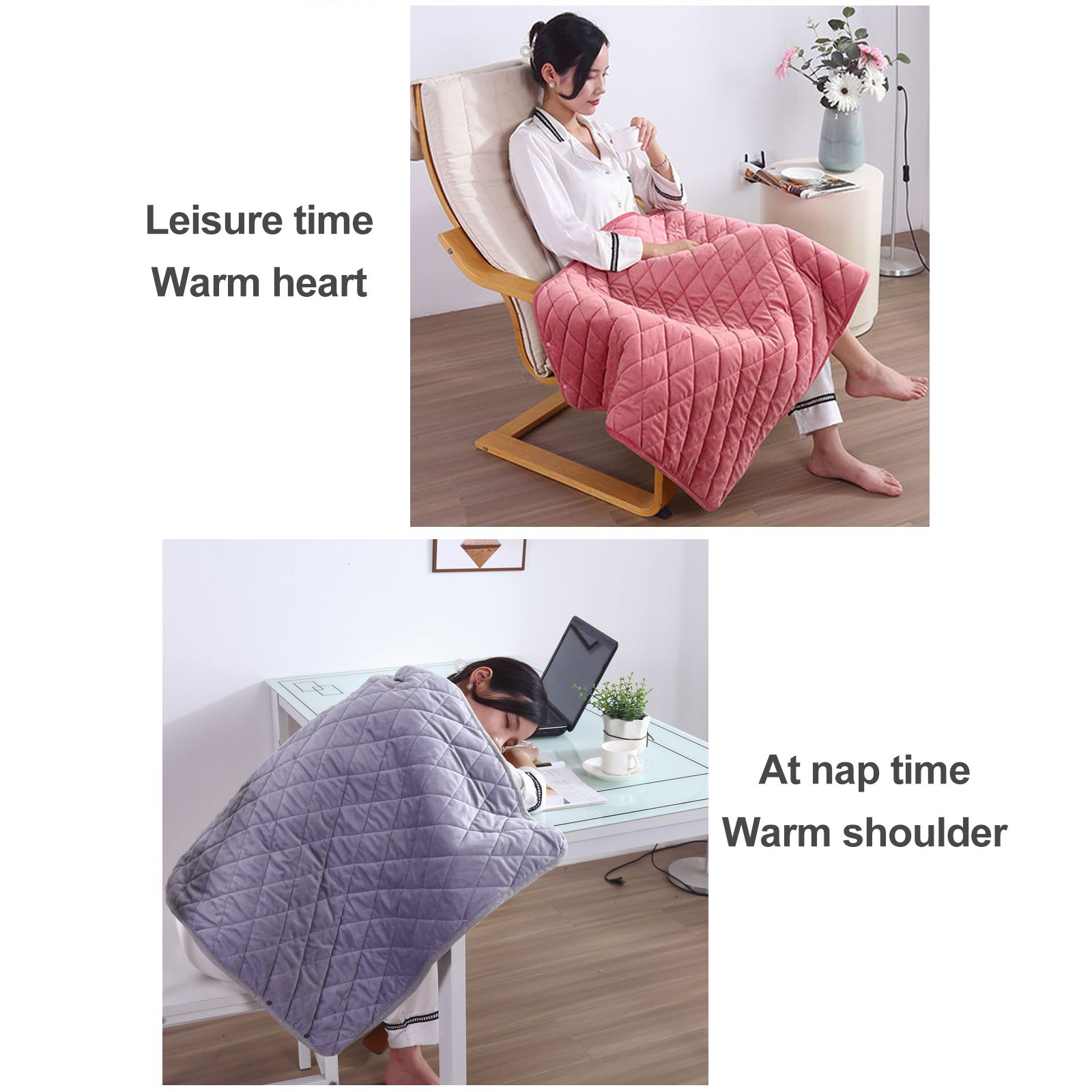 Wearable USB Electric Blanket Heating Blanket with Timing Function 3 Gear Adjustment - Image 7