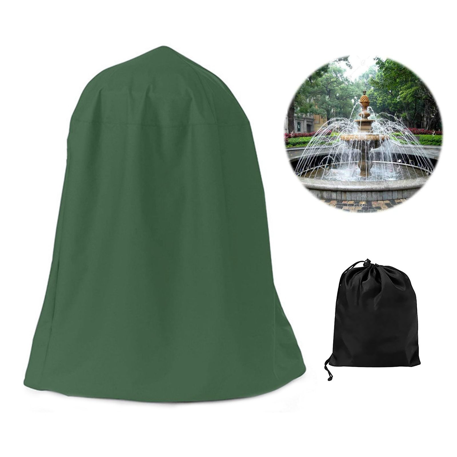 Garden Fountain Statue Protective Cover Silver Coated Oxford Cloth Waterproof Windproof Fountain Protector - Image 1