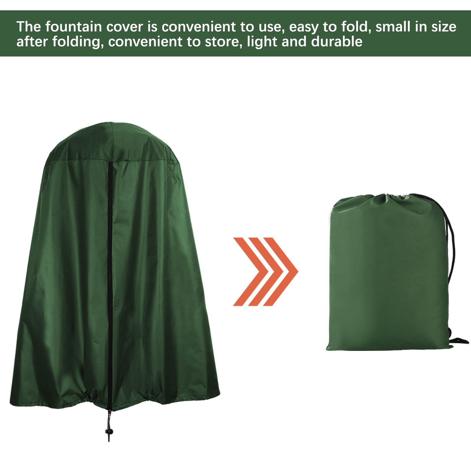 Garden Fountain Statue Protective Cover Silver Coated Oxford Cloth Waterproof Windproof Fountain Protector - Image 2