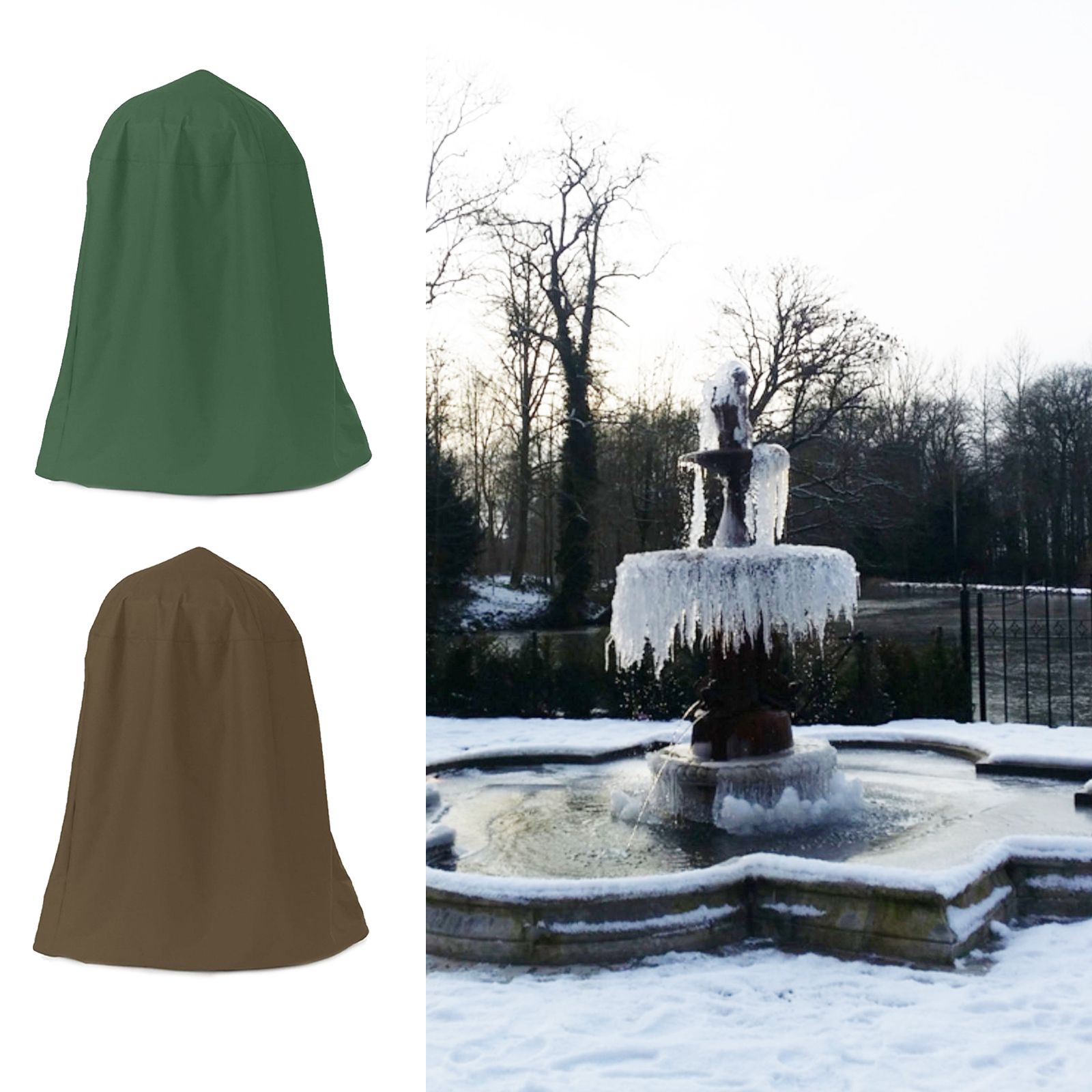 Garden Fountain Statue Protective Cover Silver Coated Oxford Cloth Waterproof Windproof Fountain Protector - Image 8
