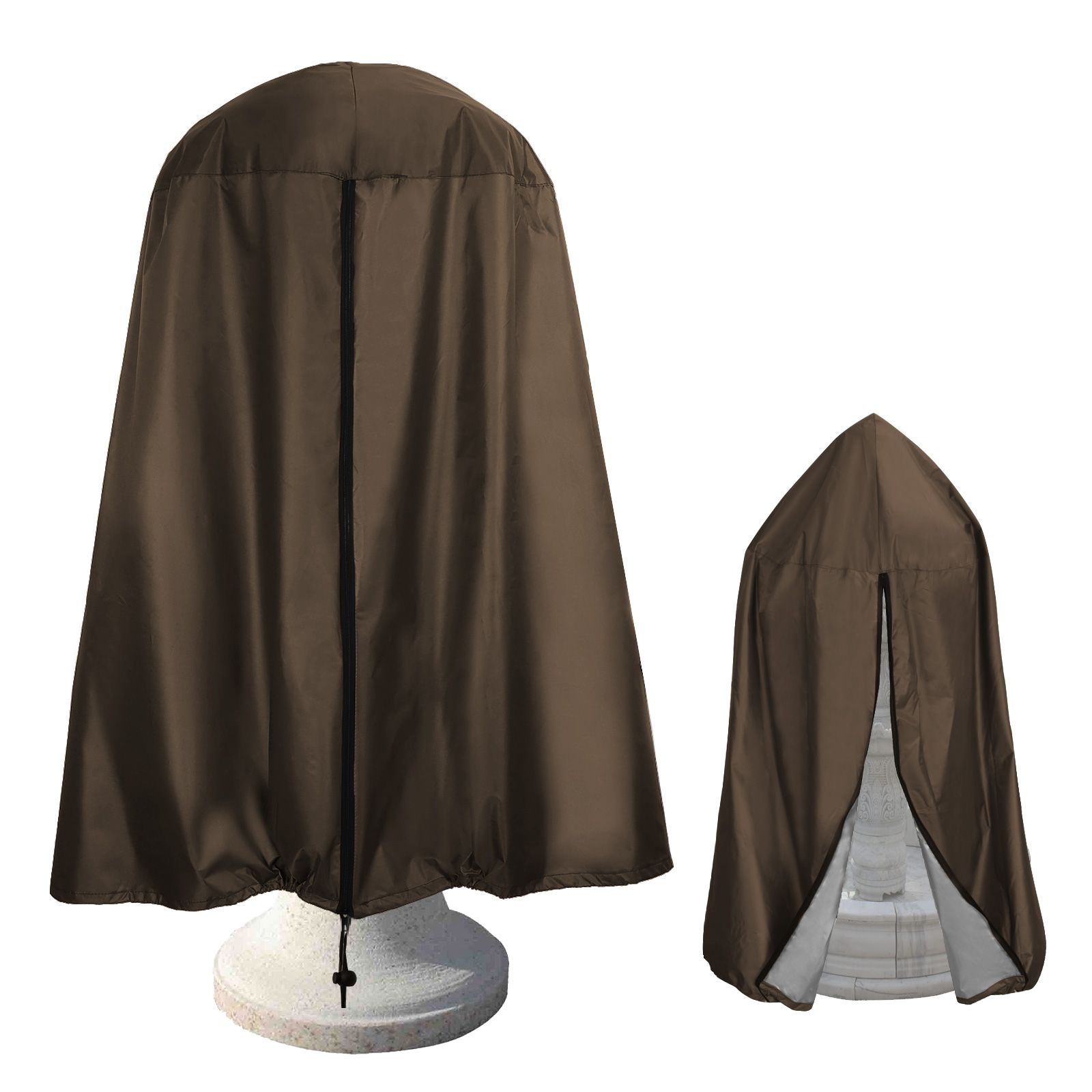 Garden Fountain Statue Protective Cover Silver Coated Oxford Cloth Waterproof Windproof Fountain Protector - Image 2