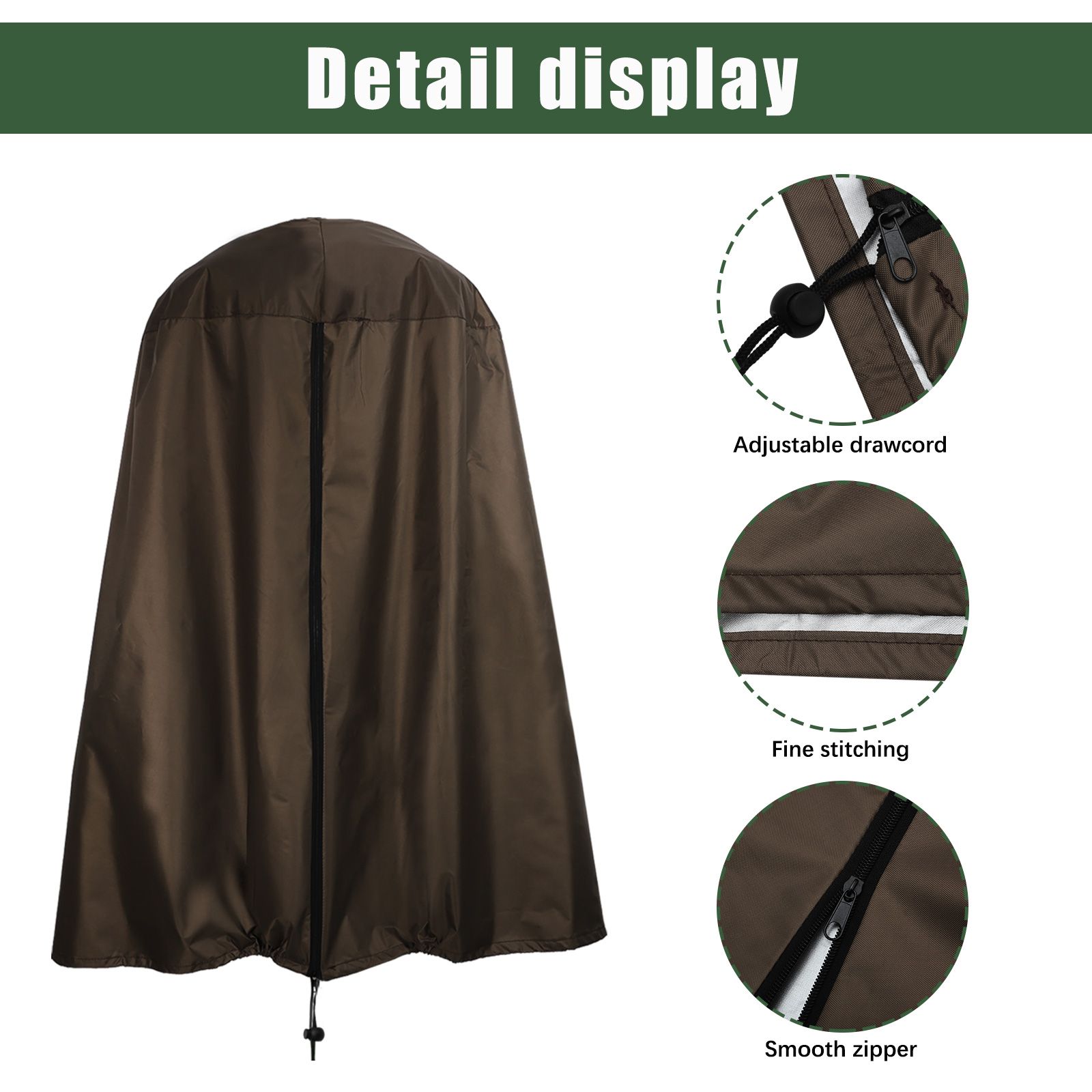 Garden Fountain Statue Protective Cover Silver Coated Oxford Cloth Waterproof Windproof Fountain Protector - Image 4