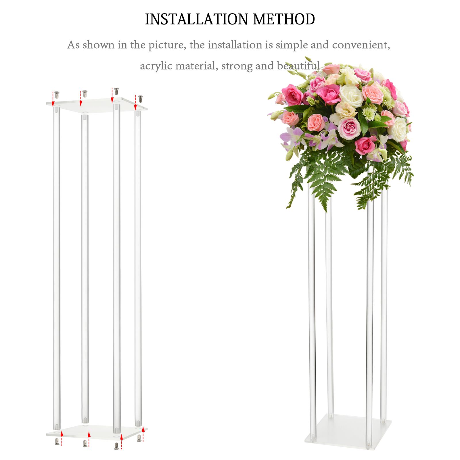 Wedding Acrylic Road Lead Flower Stand Cylinder Vase Flower Arrangement Wedding Decoration - Image 6