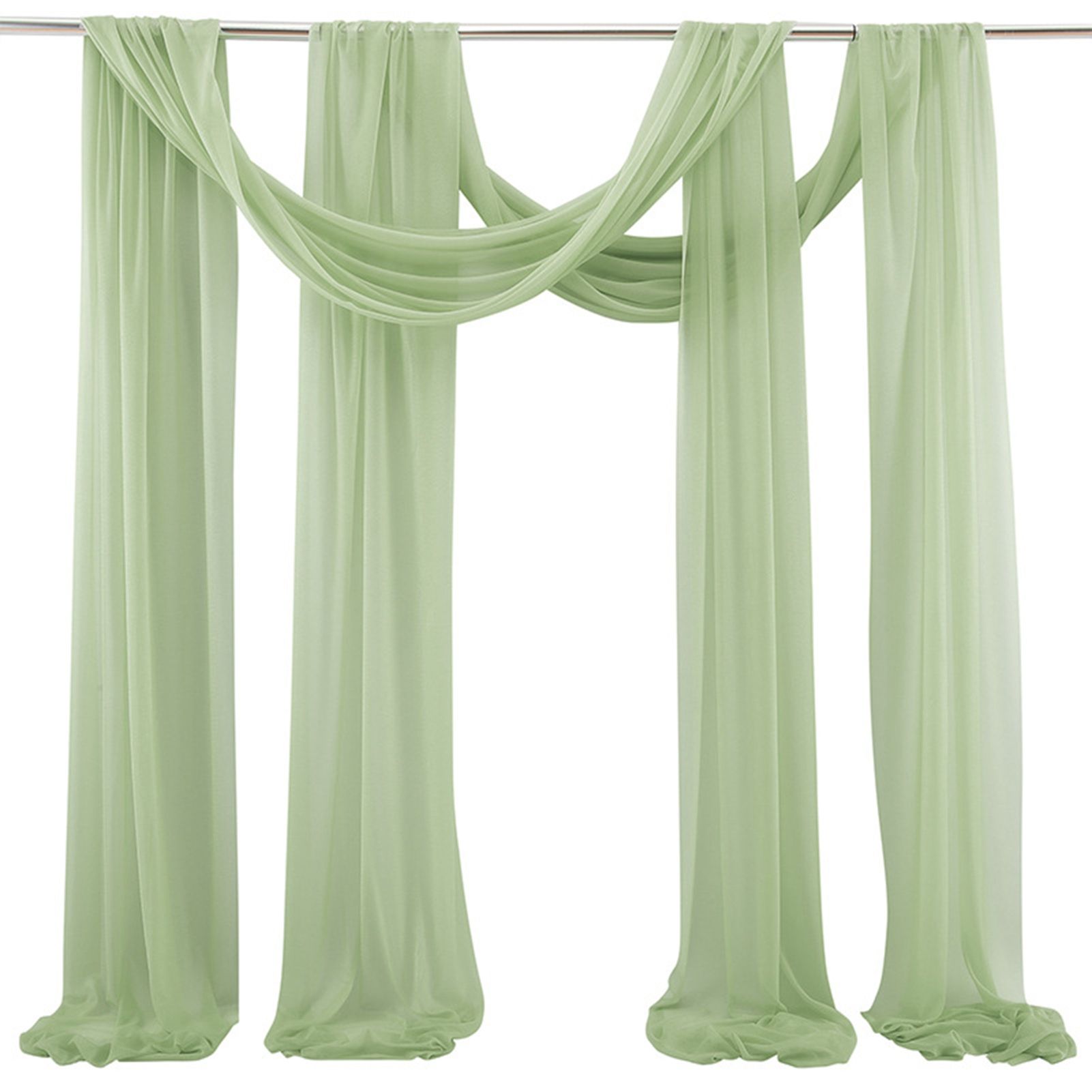 Arch Drapery Tulle Curtains Outdoor Wedding Arch Background Party Photography Veil - Image 1