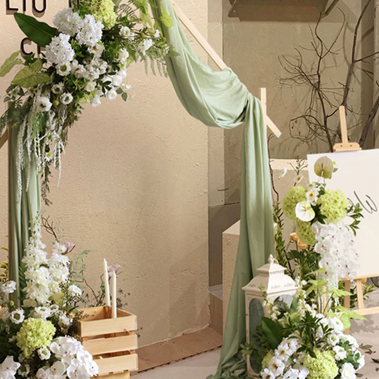 Arch Drapery Tulle Curtains Outdoor Wedding Arch Background Party Photography Veil - Image 7