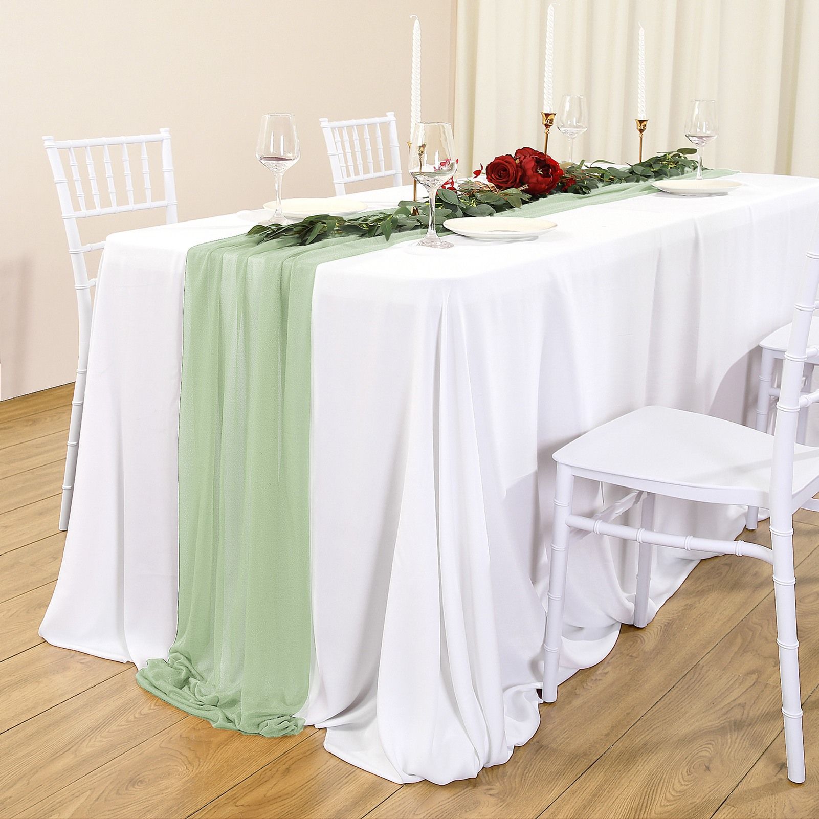 Arch Drapery Tulle Curtains Outdoor Wedding Arch Background Party Photography Veil - Image 6