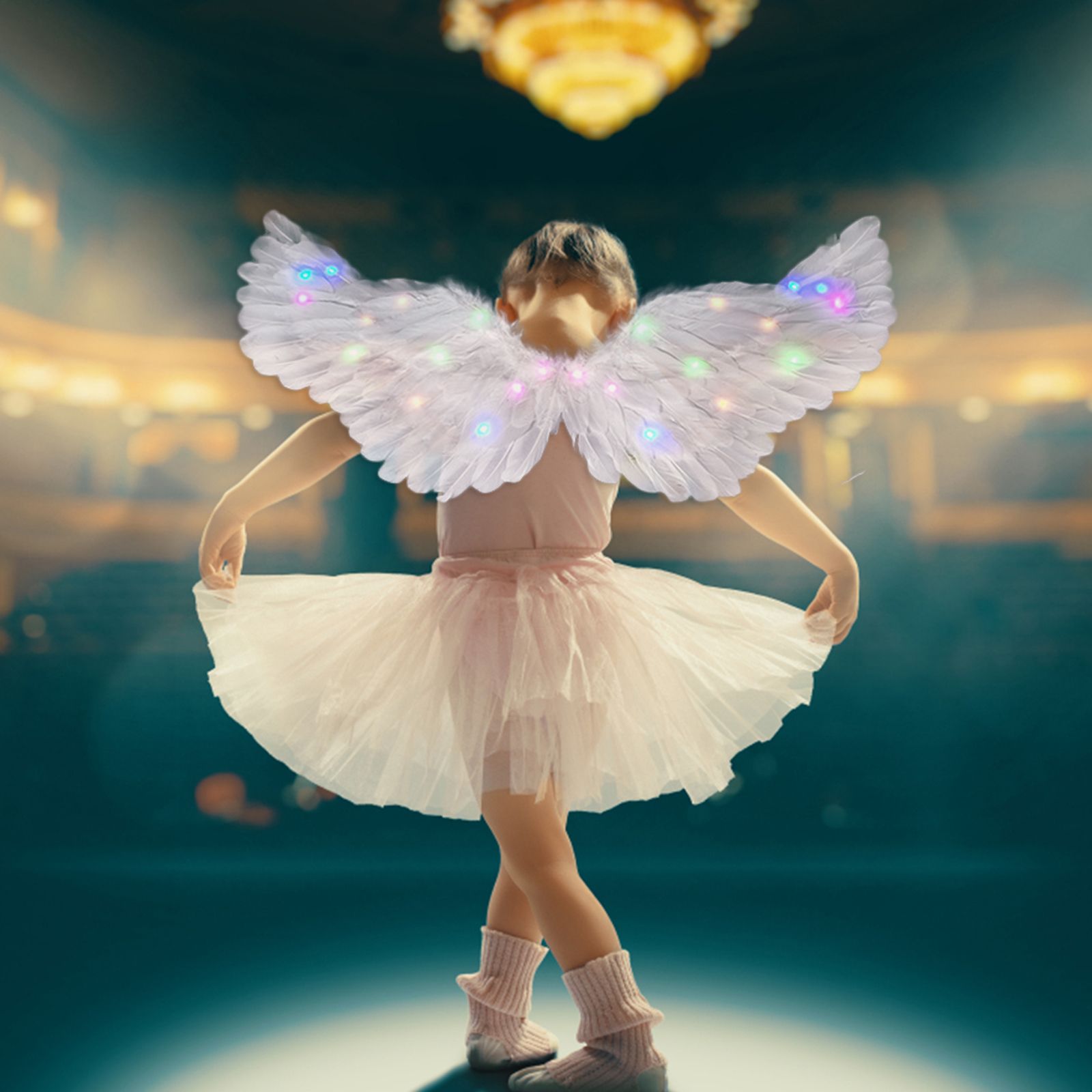 Glowing Angel Wings with LED String Lights Halloween Party Cosplay Costume Accessories Props - Image 7