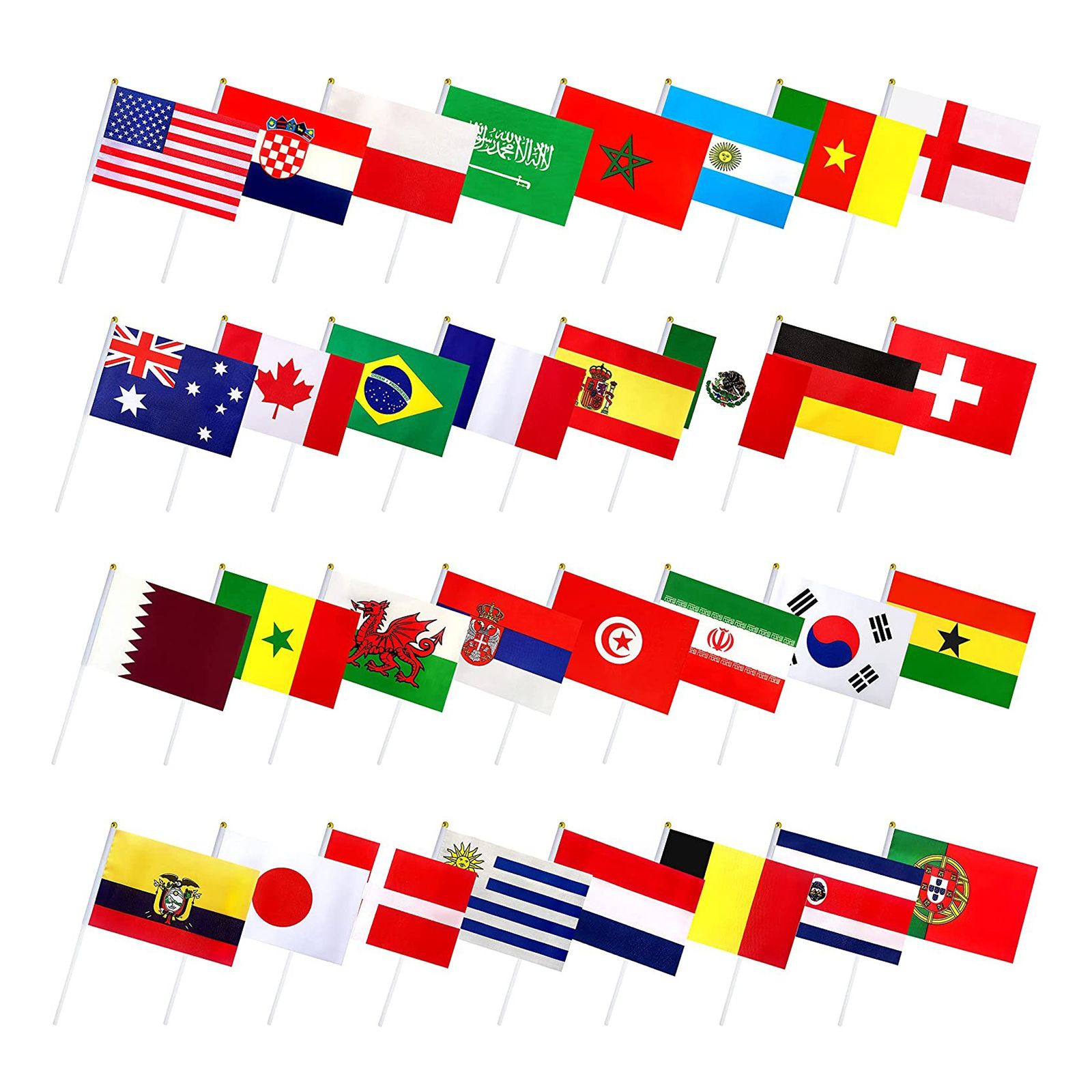 32Pcs 2022 World Cup Stick Flag - Image 1