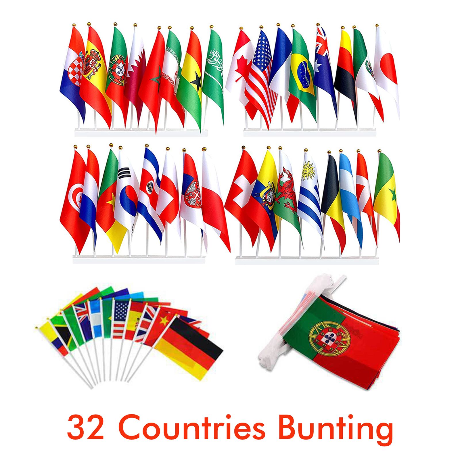 32Pcs 2022 World Cup Stick Flag - Image 6