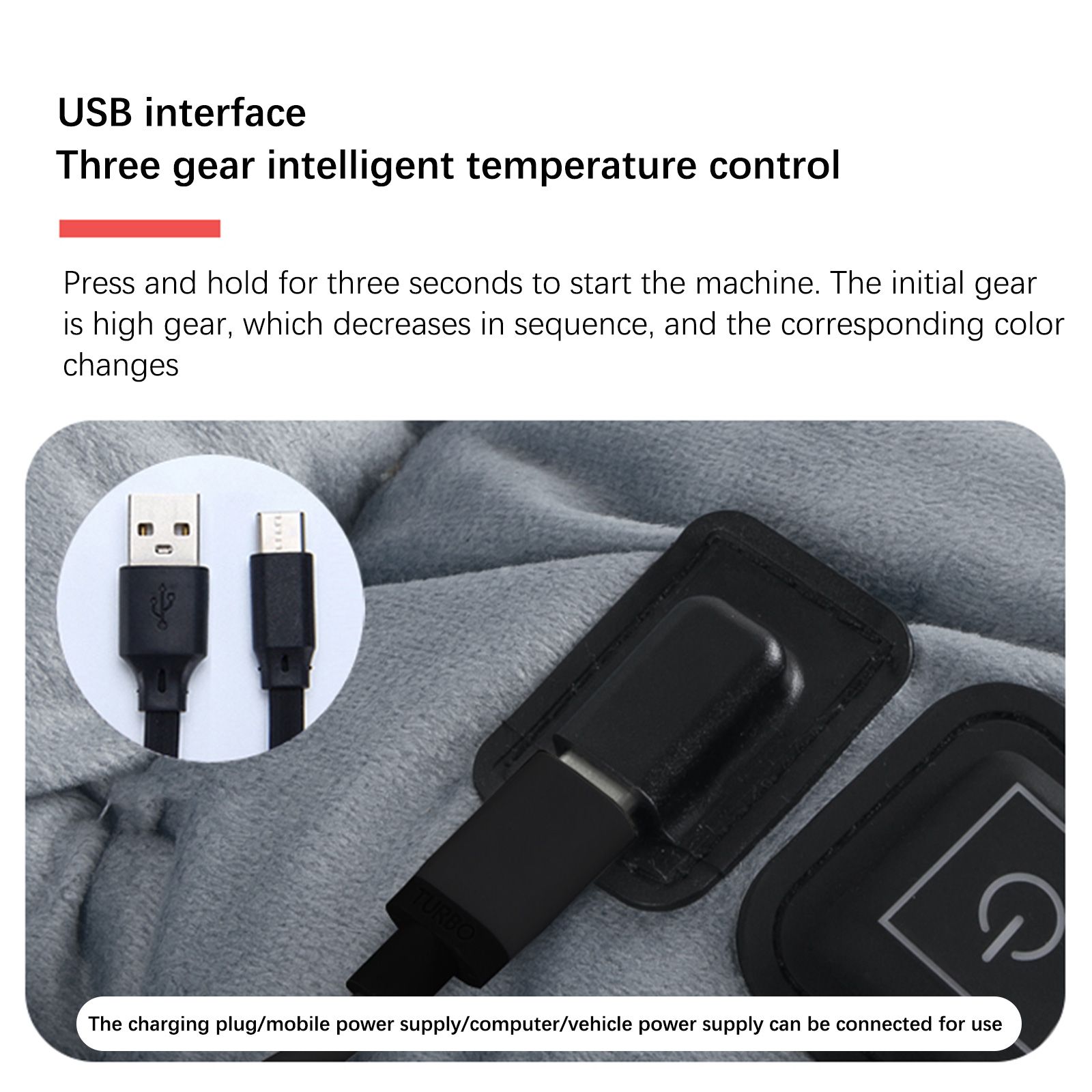 Heating Cushion Winter Car Warm Plug Heating Pad USB Three Temperature Control Chair Pad - Image 7
