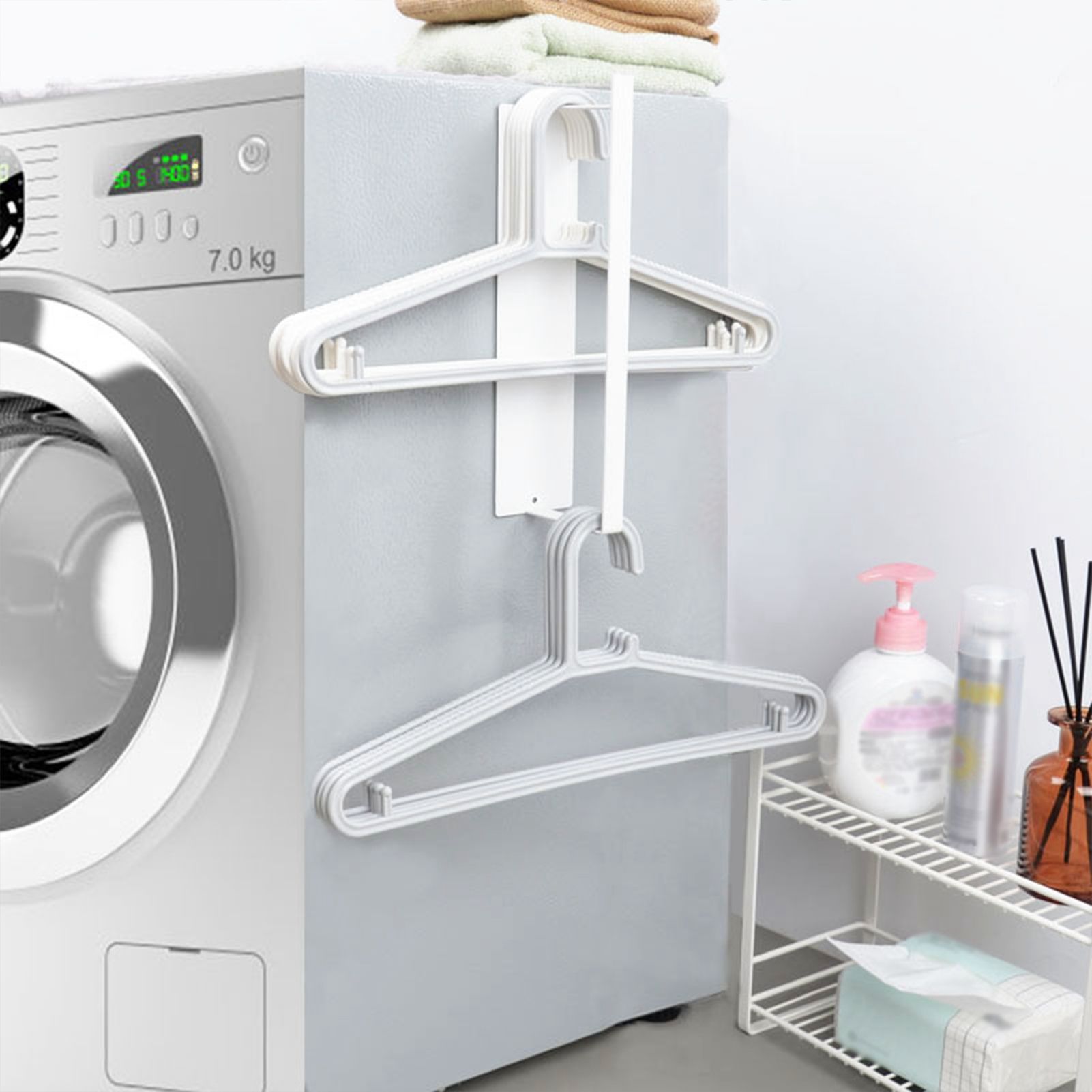 Washing Machine Side Hanger Non Punching Magnetic Hanger Storage Rack - Image 8