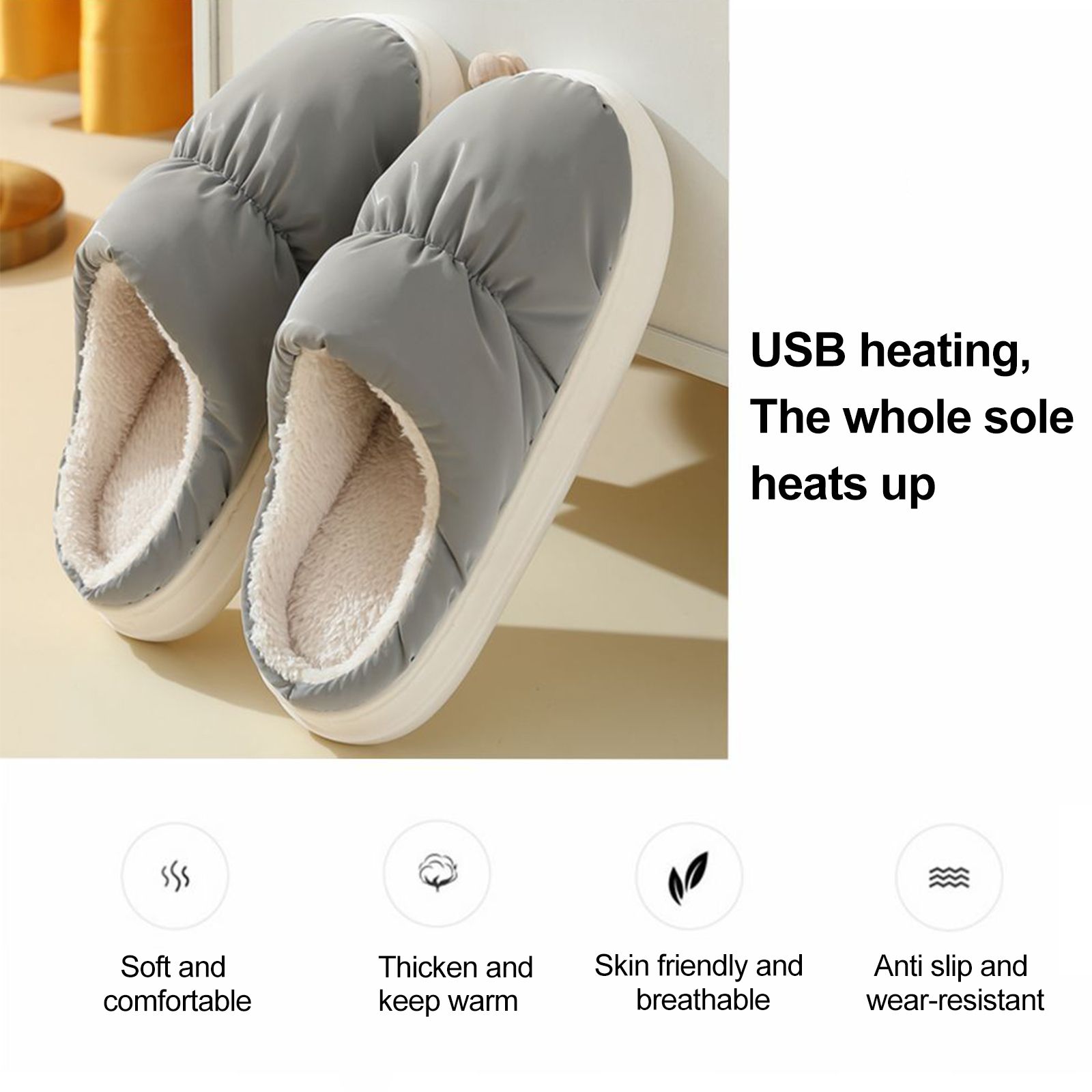 Constant Temperature 50 Degrees USB Heated Slippers - Image 5