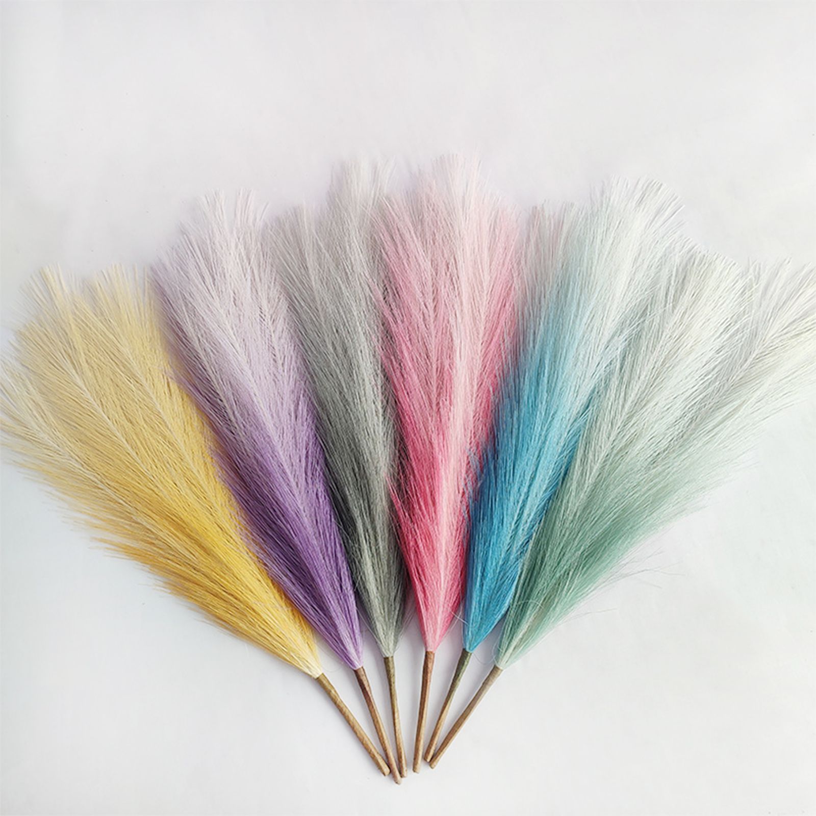 8Pcs Artificial Pampas Grass Versatile Decorative Gradient Blue Modern Vase Filler Faux Pampas Grass For Home Office Parties - Image 2